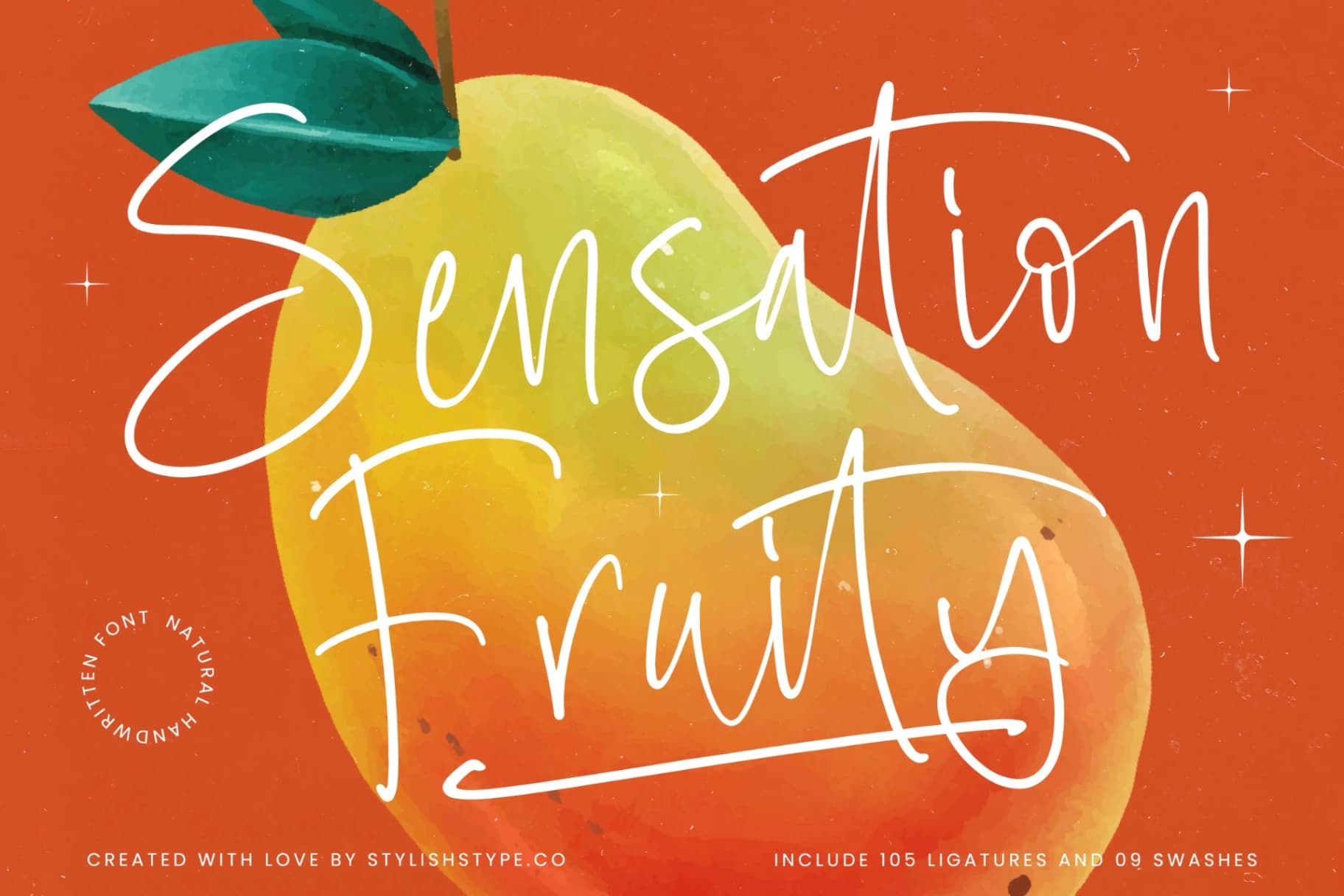 Preview of Sensation Fruity - Natural Handwritten Font font