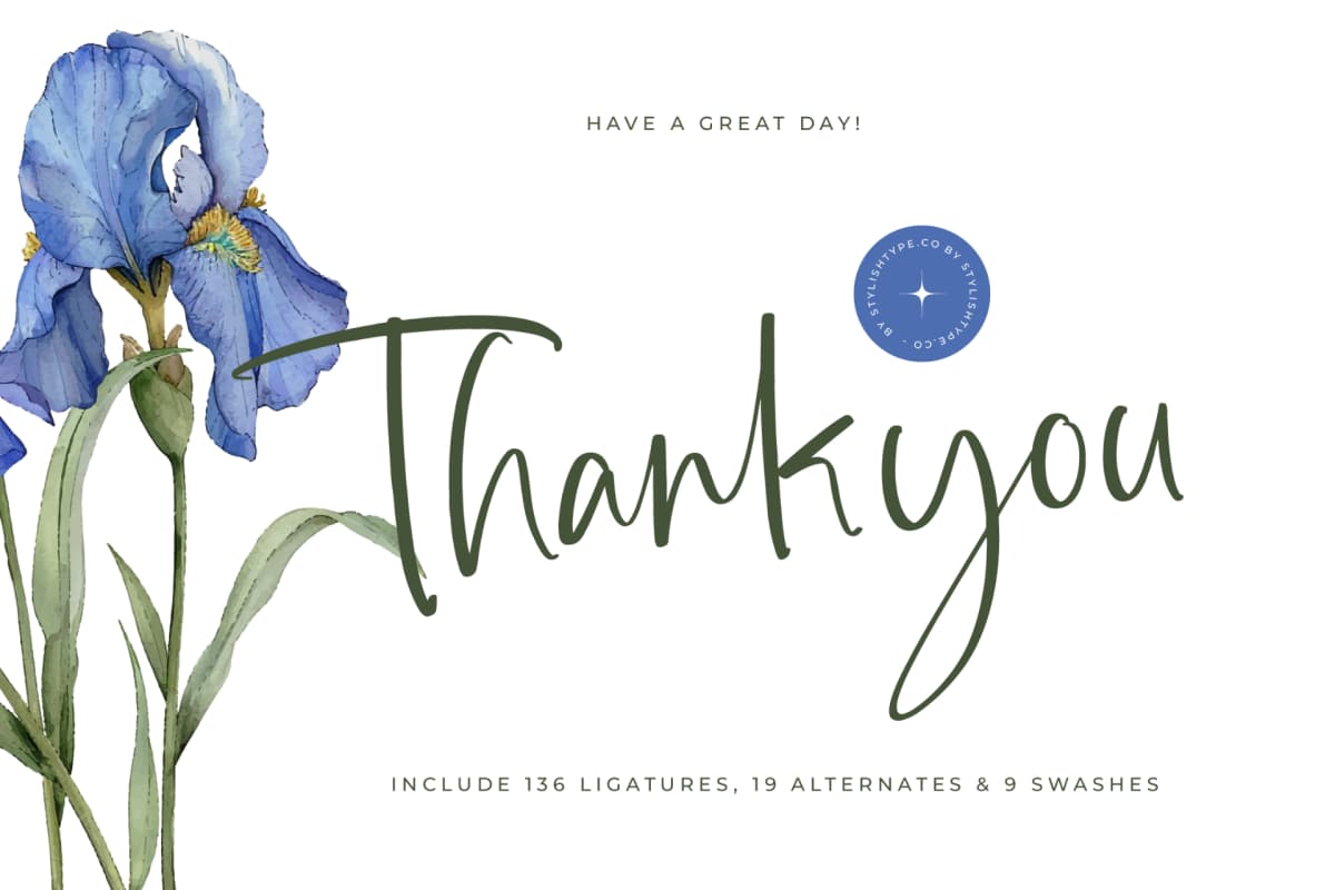 Highest Bluebell - Natural Handwritten Font font preview 20