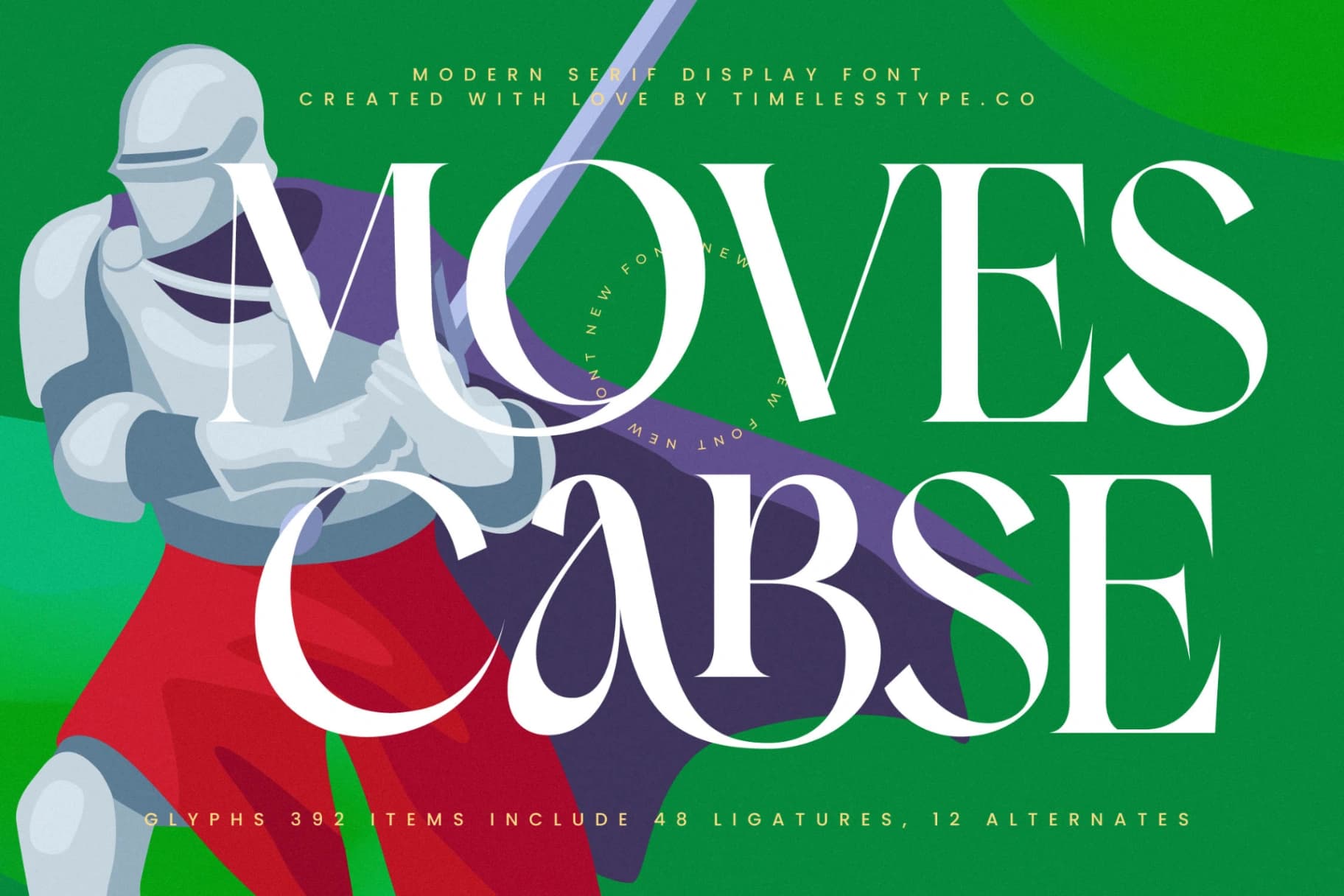 Preview of Moves Cabse - Modern Serif Display Font font