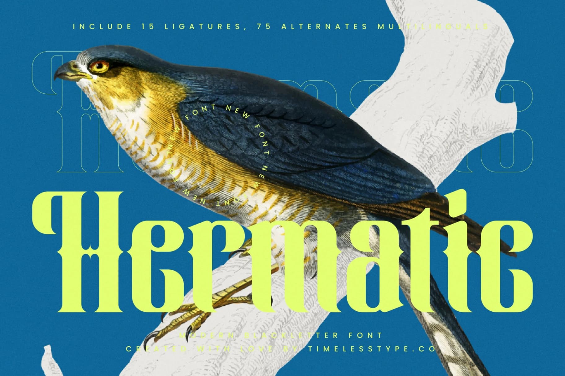 Preview of Hermatic - Modern Blackletter Font font