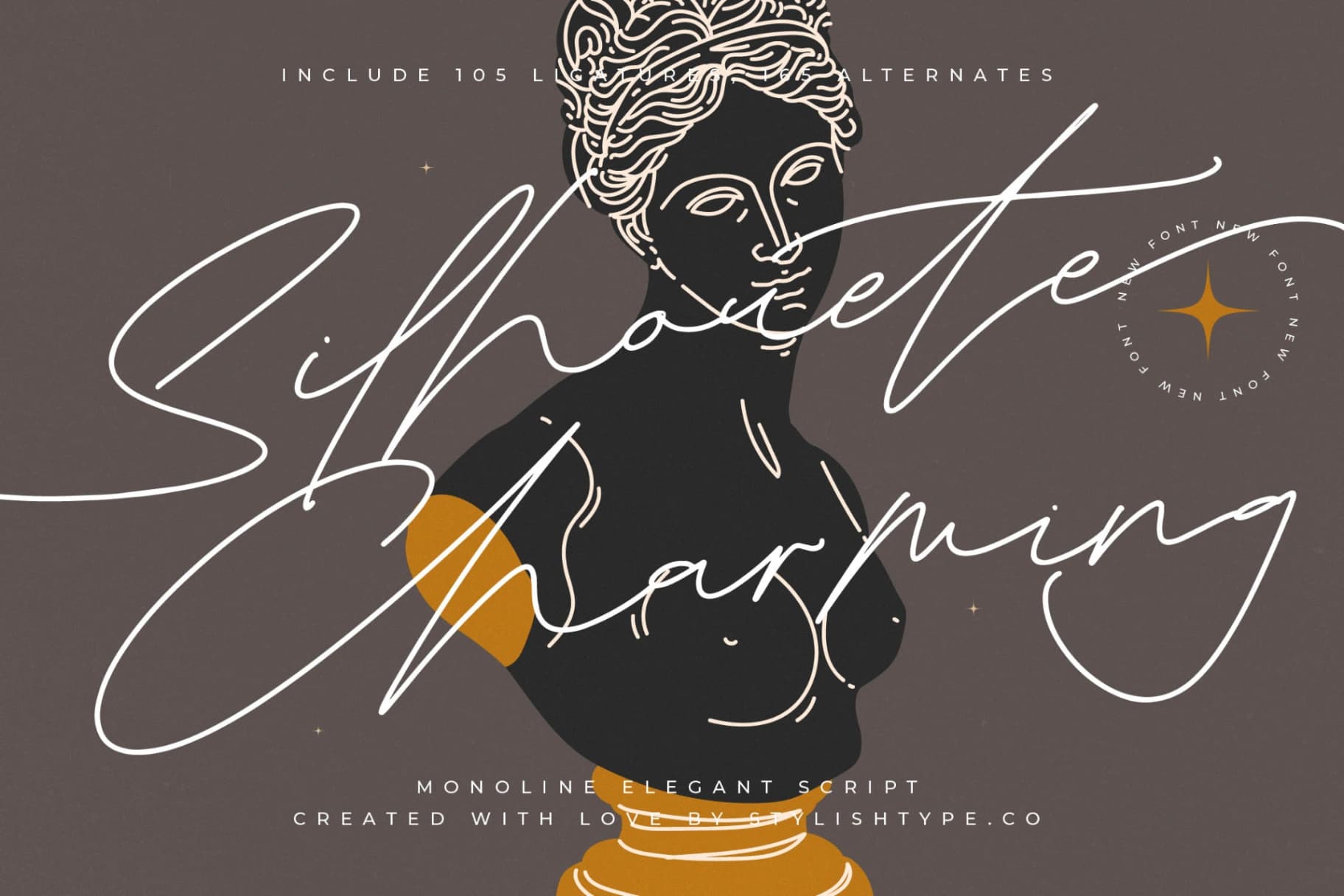 Preview of Silhouete Charming - Monoline Elegant Script font
