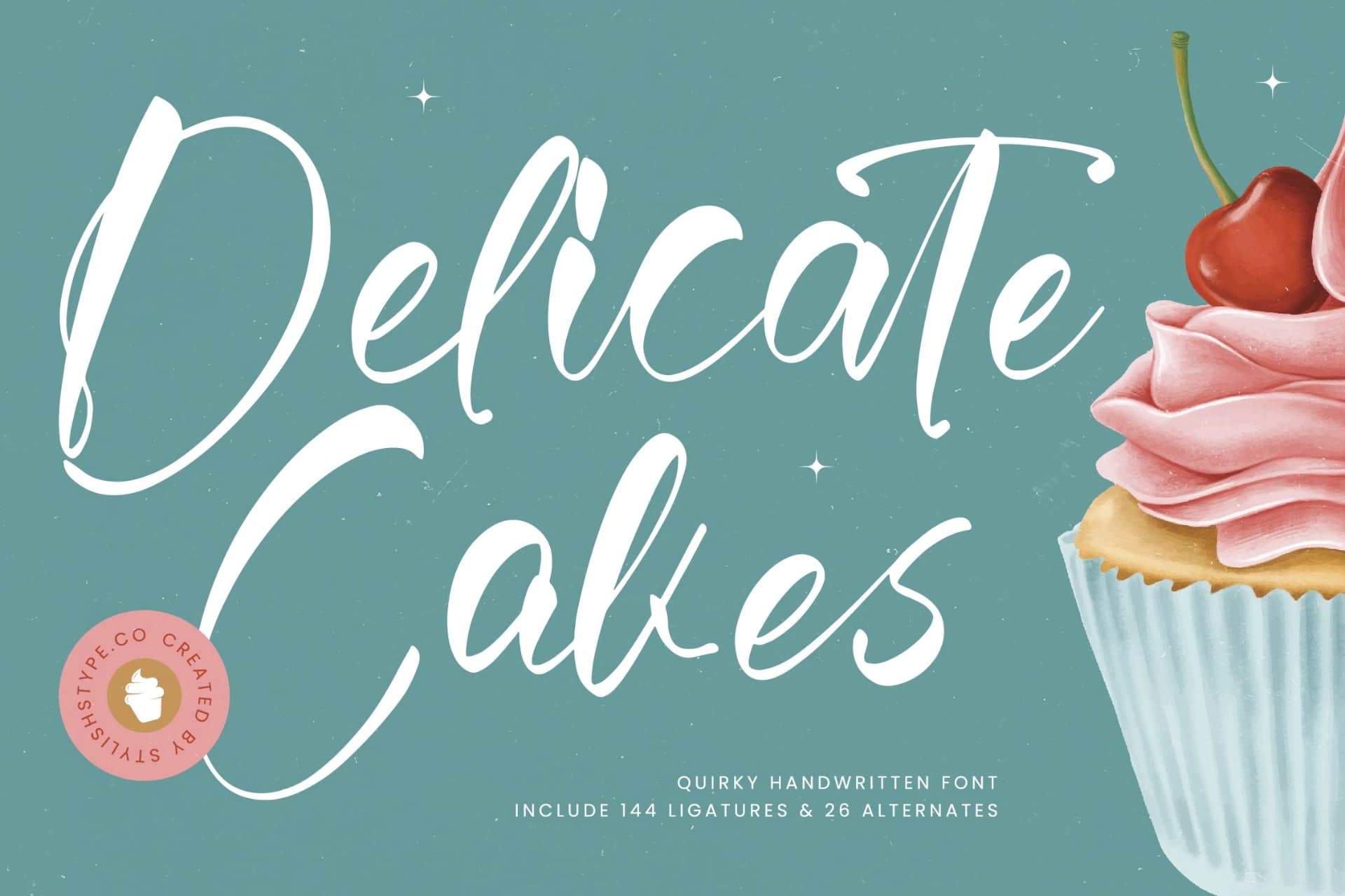 Preview of Delicate Cakes - Quirky Handwritten Script font
