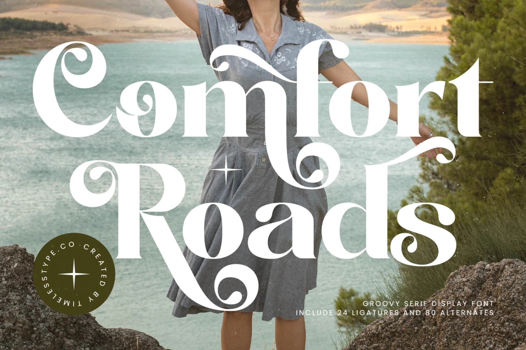 Preview 1 for Comfort Roads - Groovy Serif Display Font