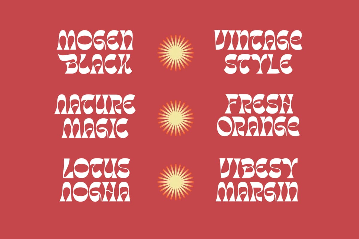 Tanqier - Groovy Display Font font preview 13