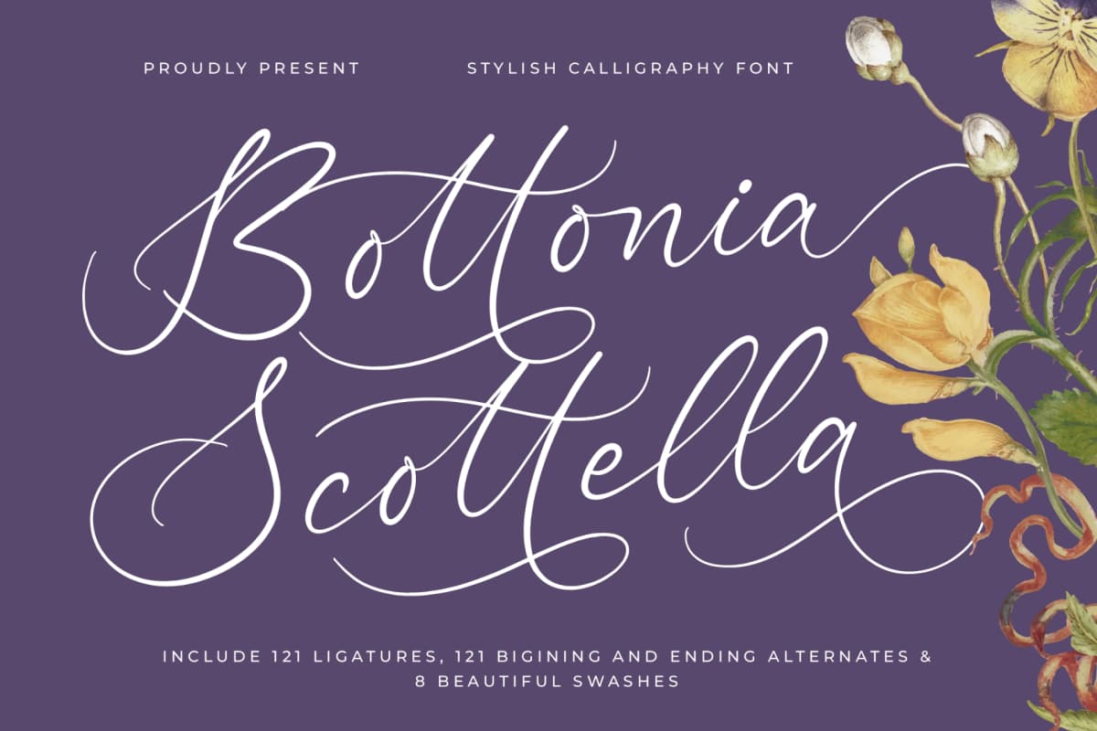 Bottonia Scottella - Stylish Calligraphy Font font preview