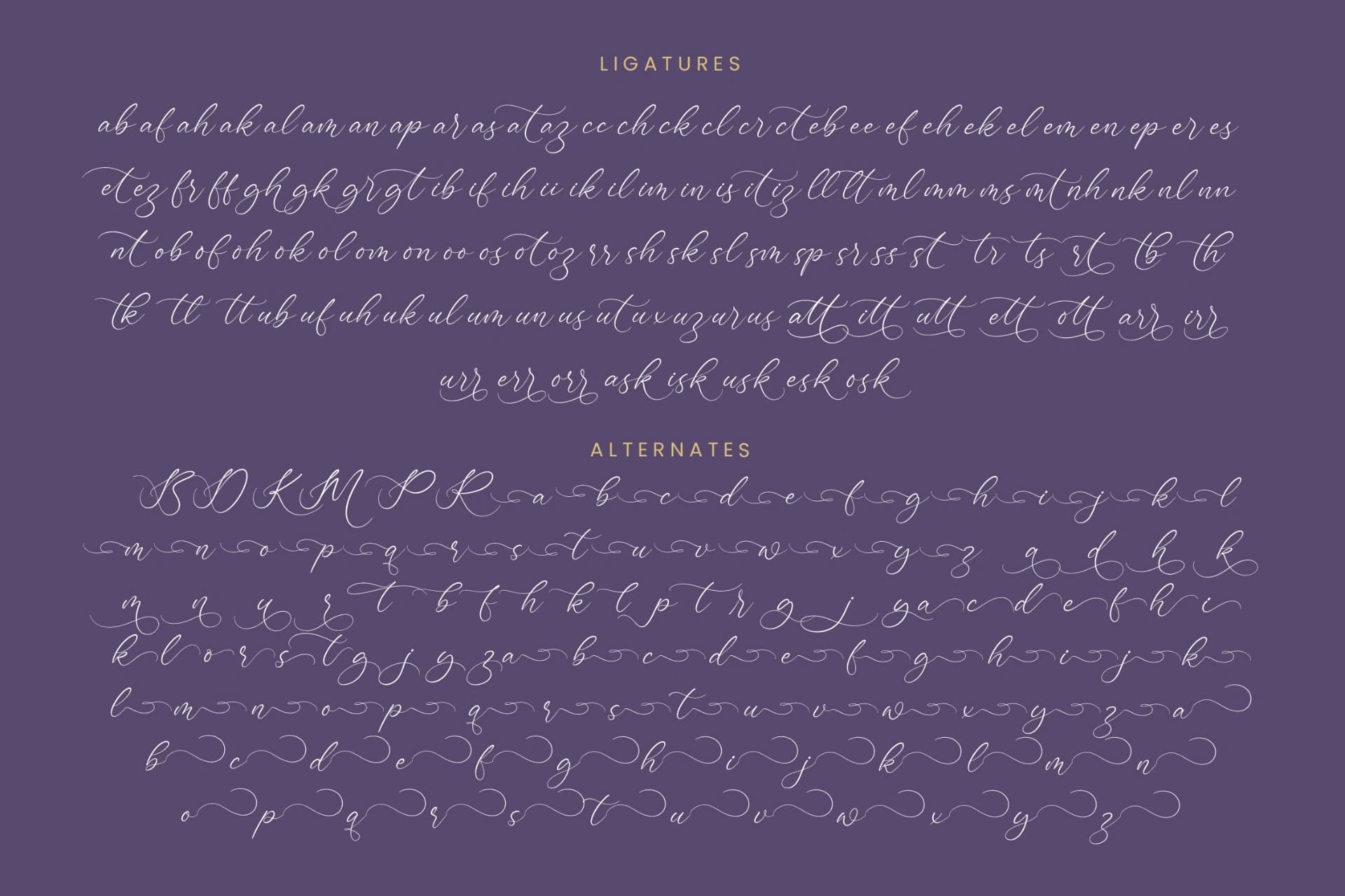 Preview 19 for Bottonia Scottella - Stylish Calligraphy Font
