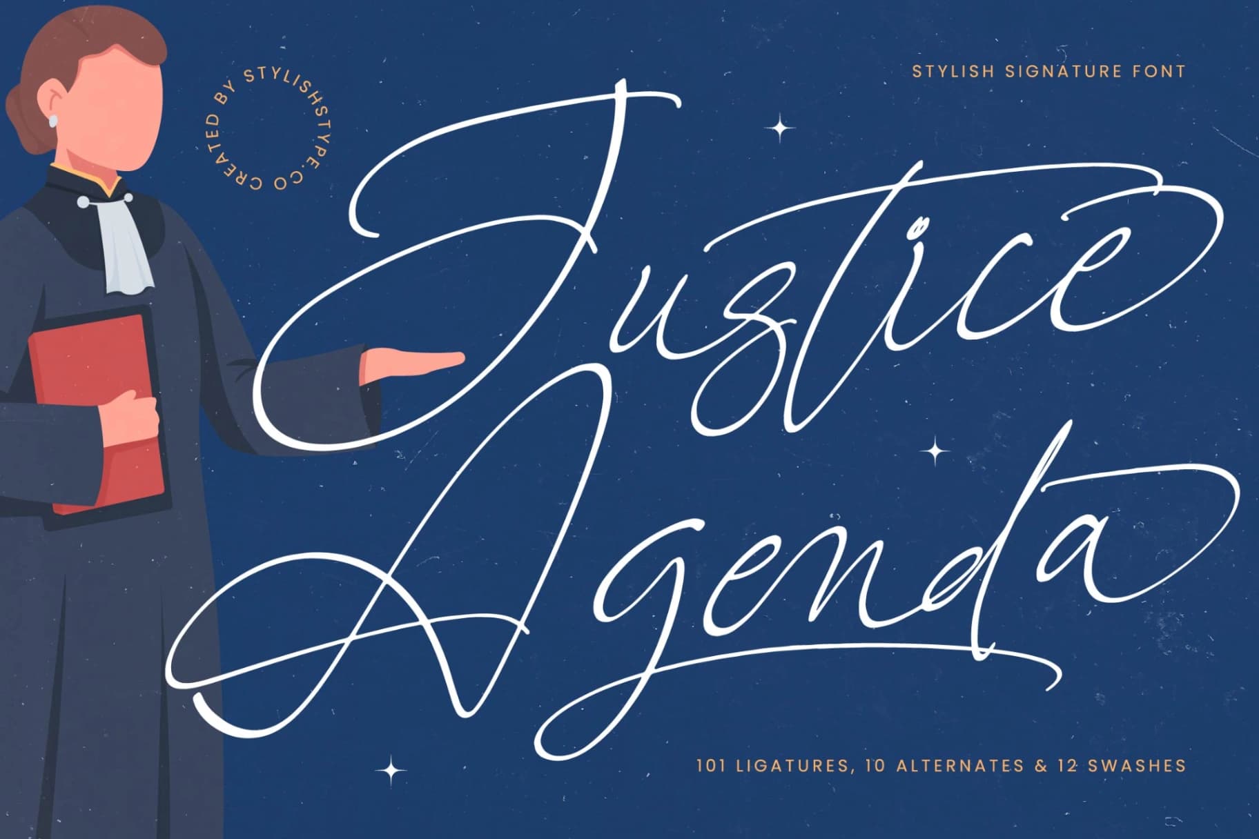 Preview 1 for Justice Agenda - Stylish Signature Font