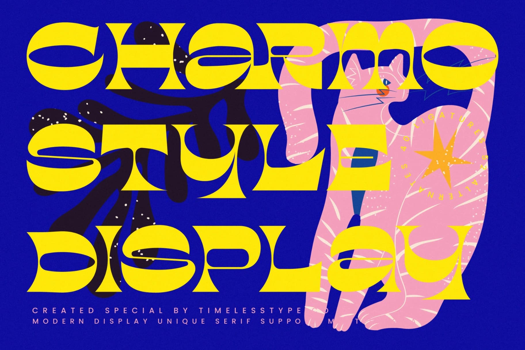 Preview of Charmo Style - Modern Display Unique Serif font