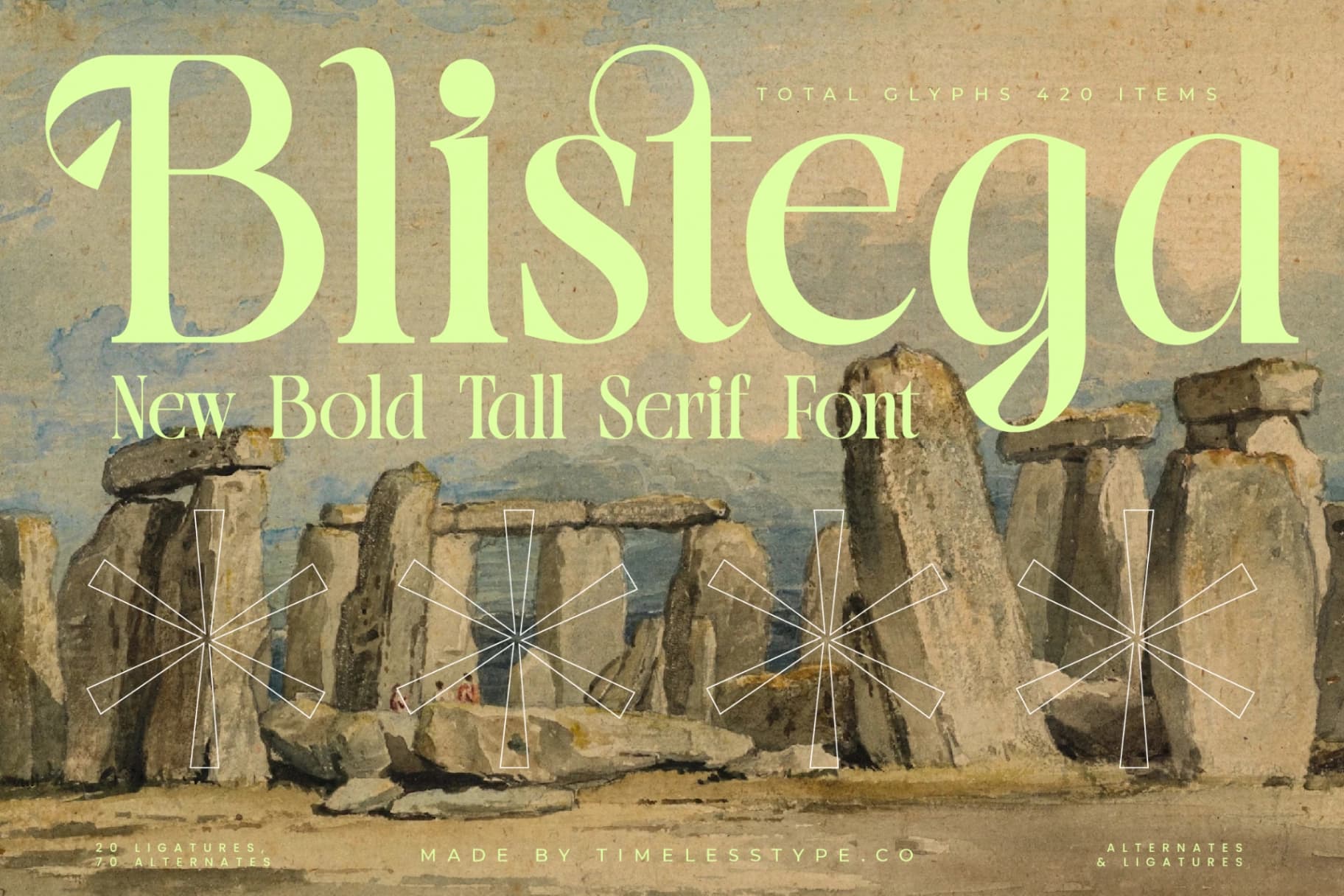 Preview 1 for Blistega - New Bold Tall Serif Font