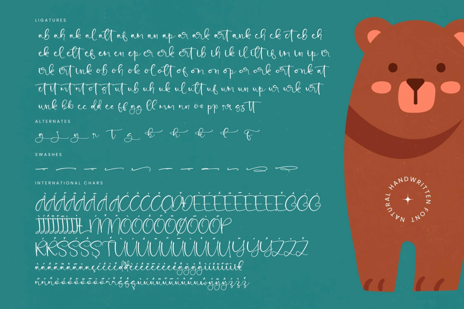 Preview 19 for Bearcute Holistic - Natural Handwritten Font
