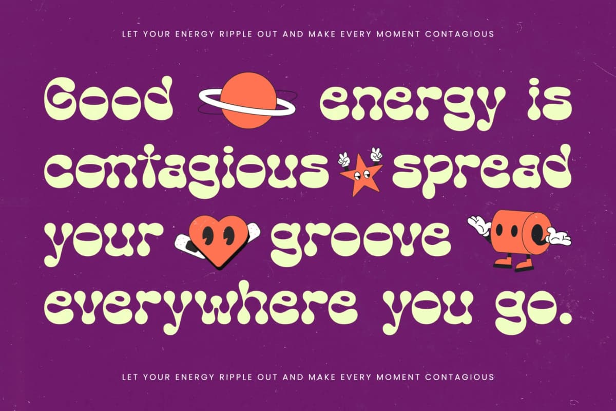 Preview 3 for Funky Motion - Groovy Playful Display Font