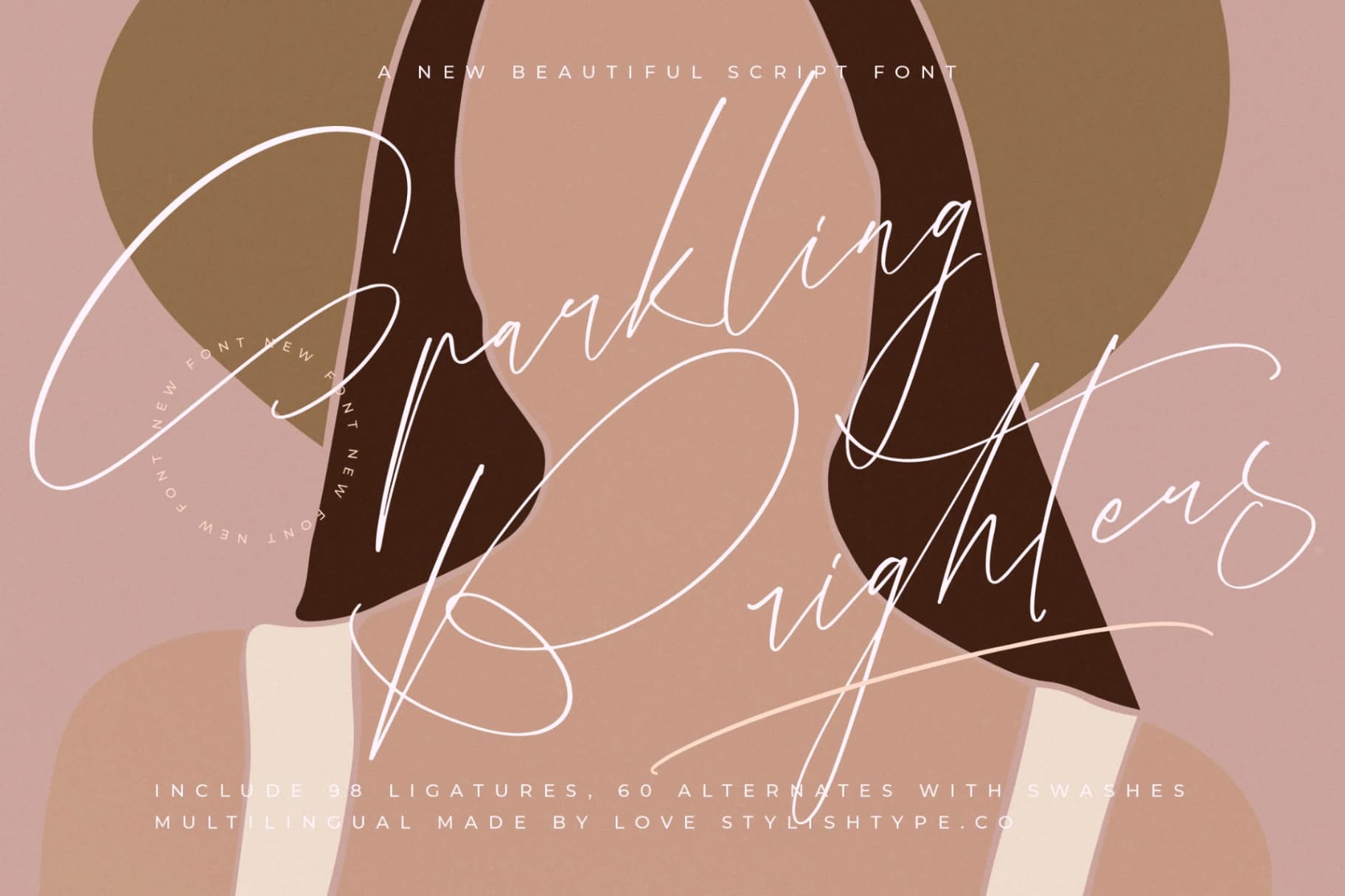 Preview of Sparkling Brighters - Beautiful Script Font font