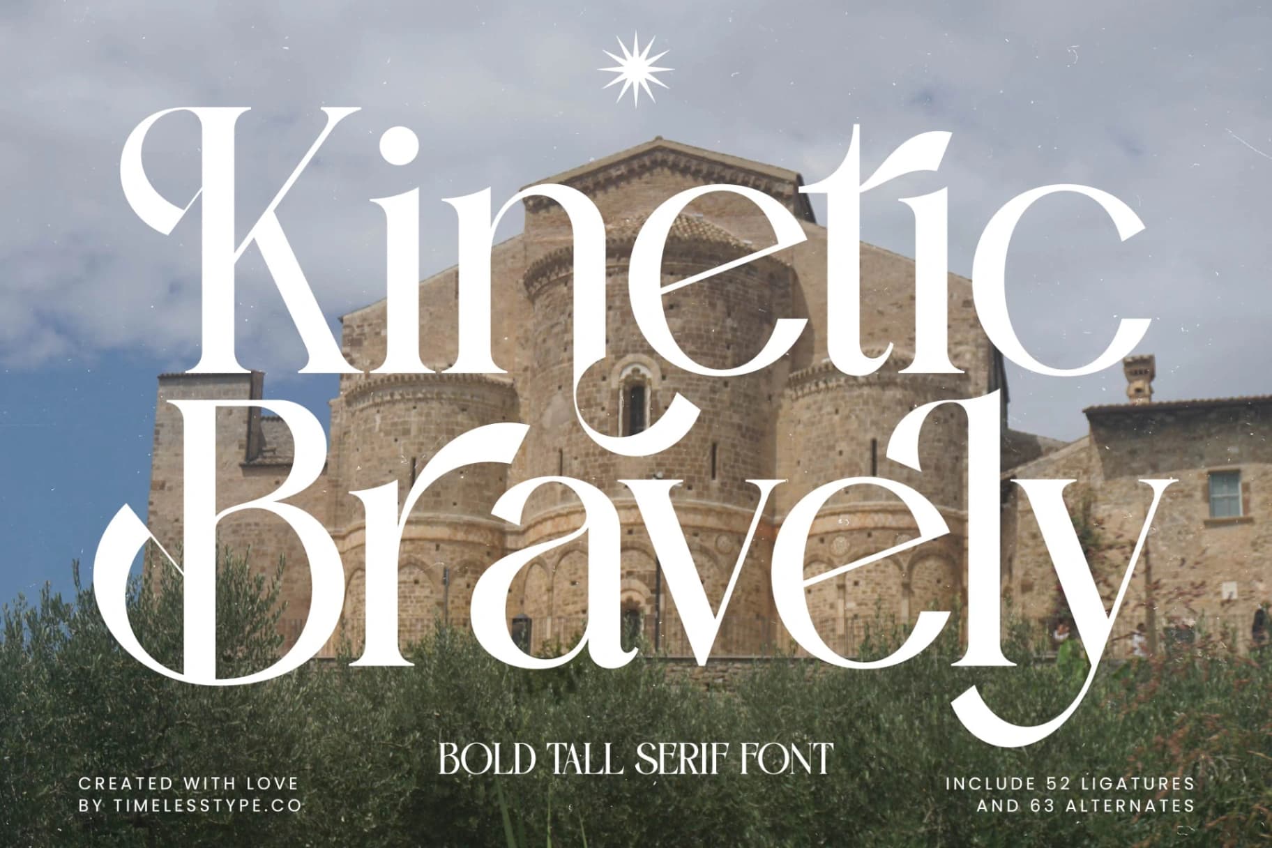 Preview 1 for Kinetic Bravely - Bold Tall Serif Font