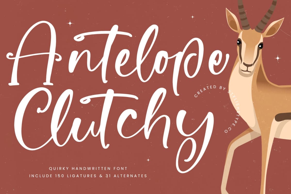Antelope Clutchy - Quirky Handwritten Font Script font preview