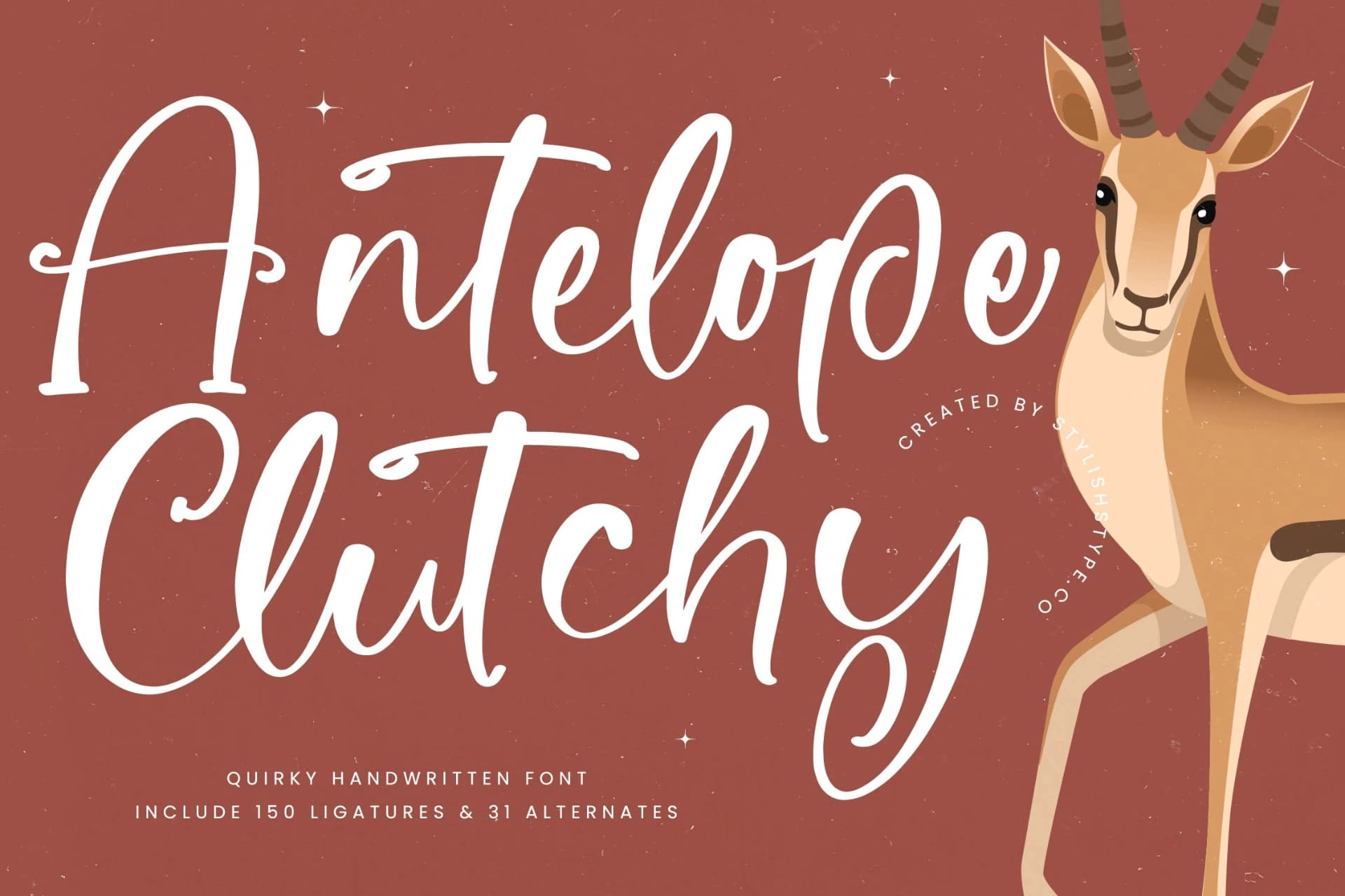 Preview of Antelope Clutchy - Quirky Handwritten Font Script font
