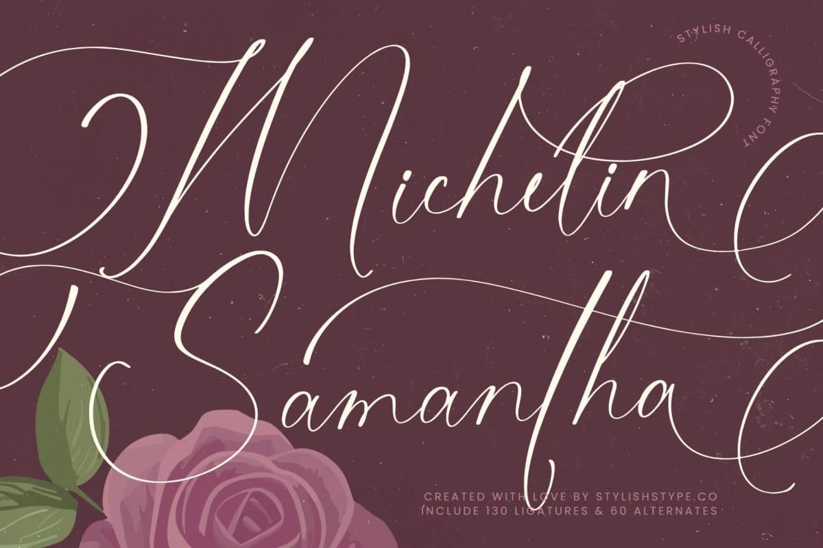 Preview 1 for Michelin Samantha - Stylish Calligraphy Font