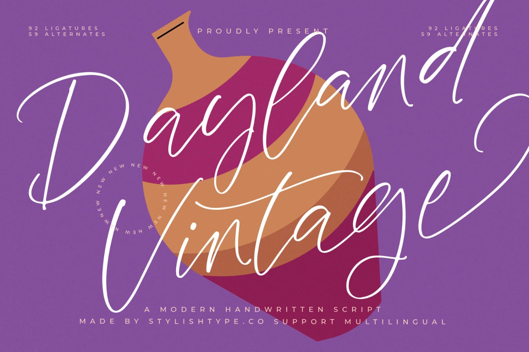 Preview of Dayland Vintage - Modern Handwritten Script font