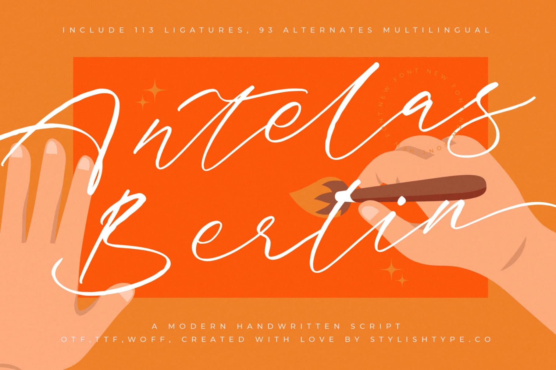 Preview of Antelas Berlin - Modern Handwritten Script font