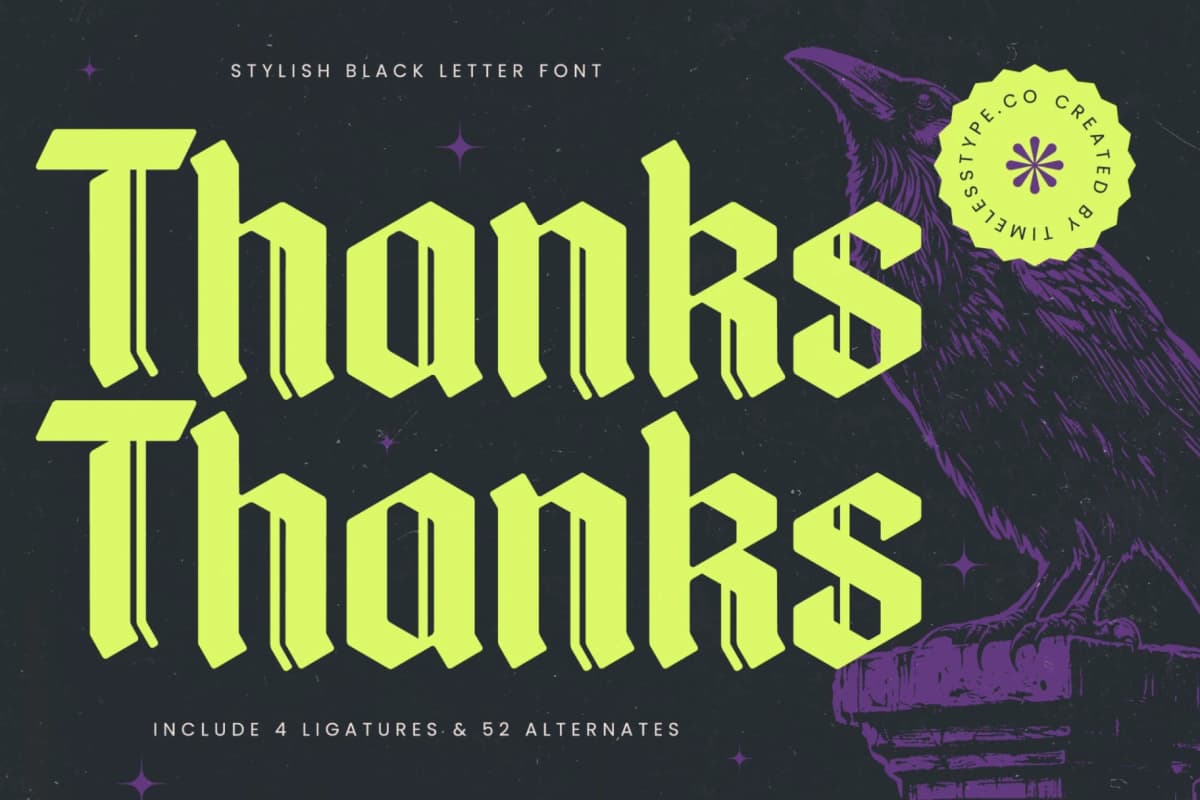 Mystic Venom - Stylish Blackletter Font font preview 20