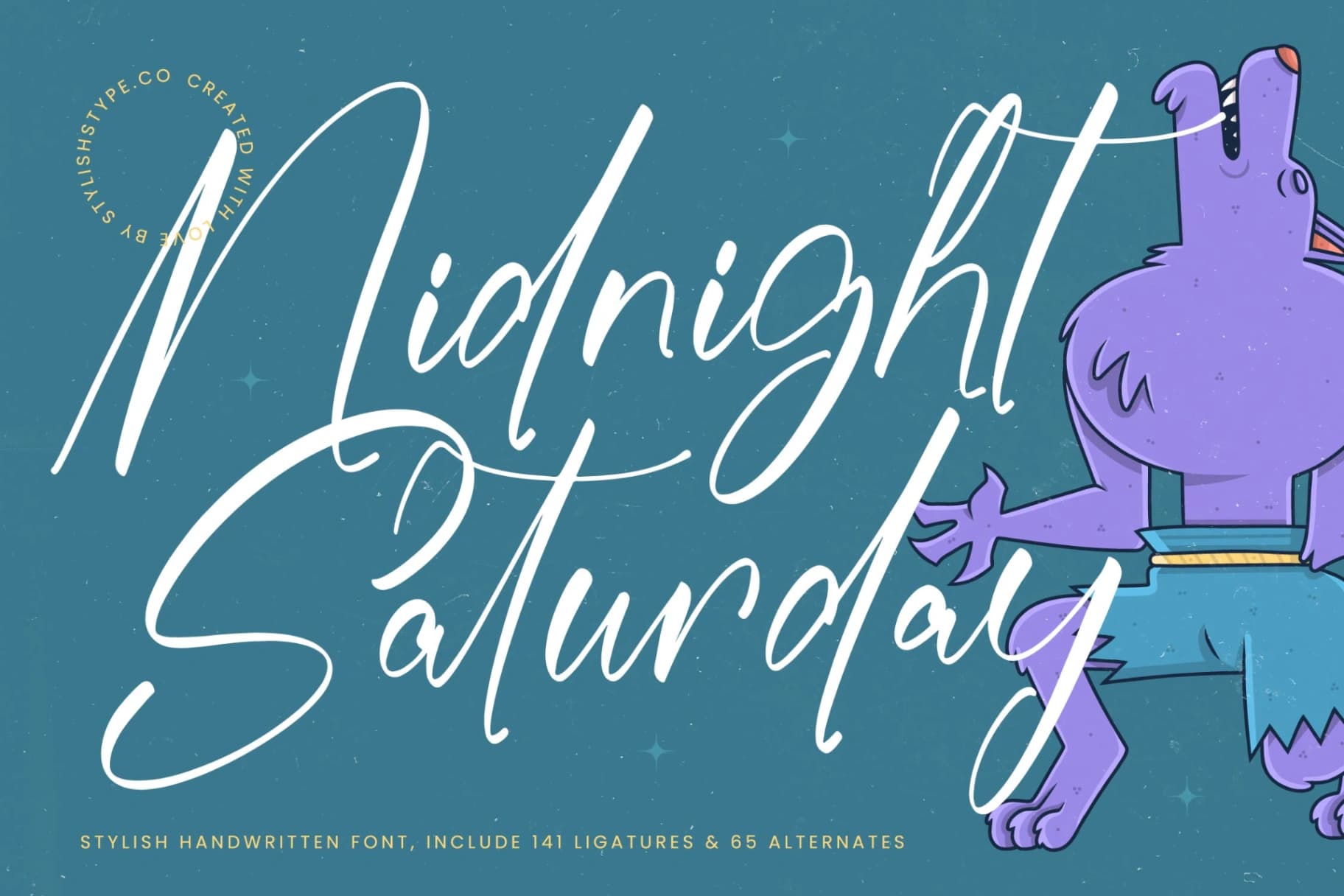 Preview of Midnight Saturday - Stylish Handwritten Font font
