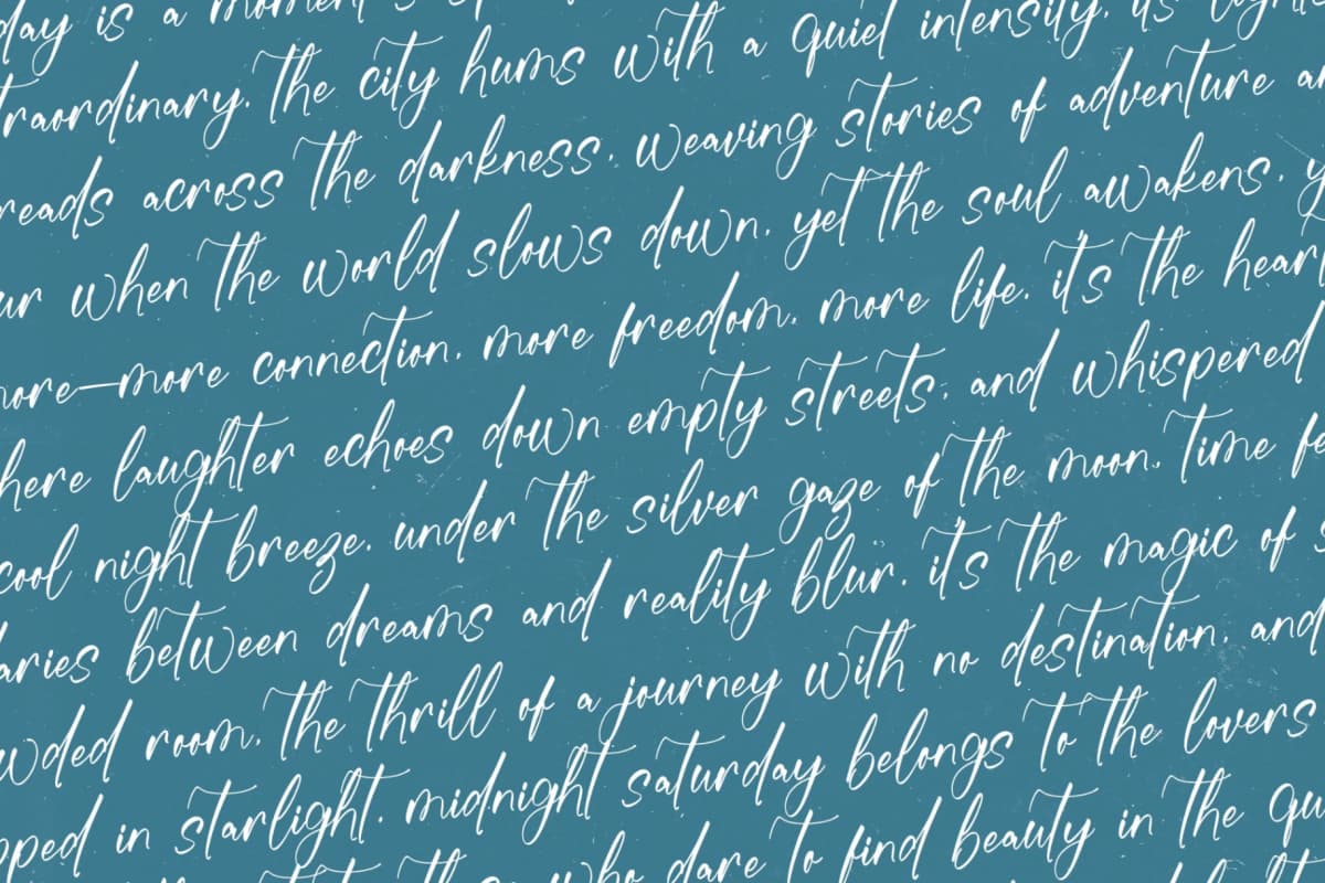 Midnight Saturday - Stylish Handwritten Font font preview 12
