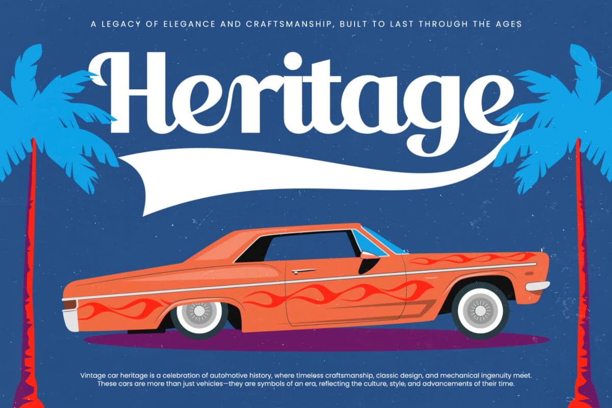 Victory Baseball - Modern Script Bold font preview 9