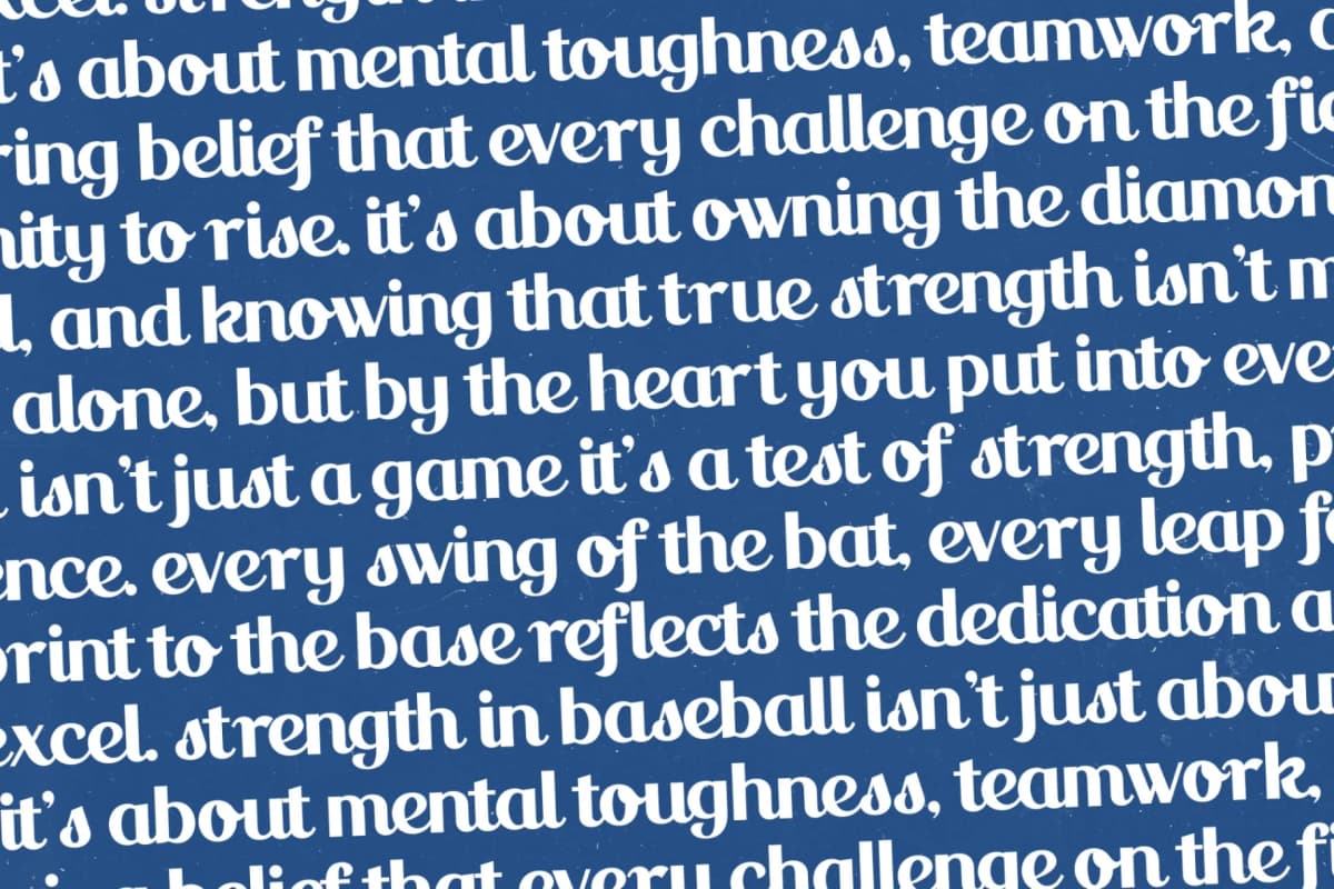 Victory Baseball - Modern Script Bold font preview 14