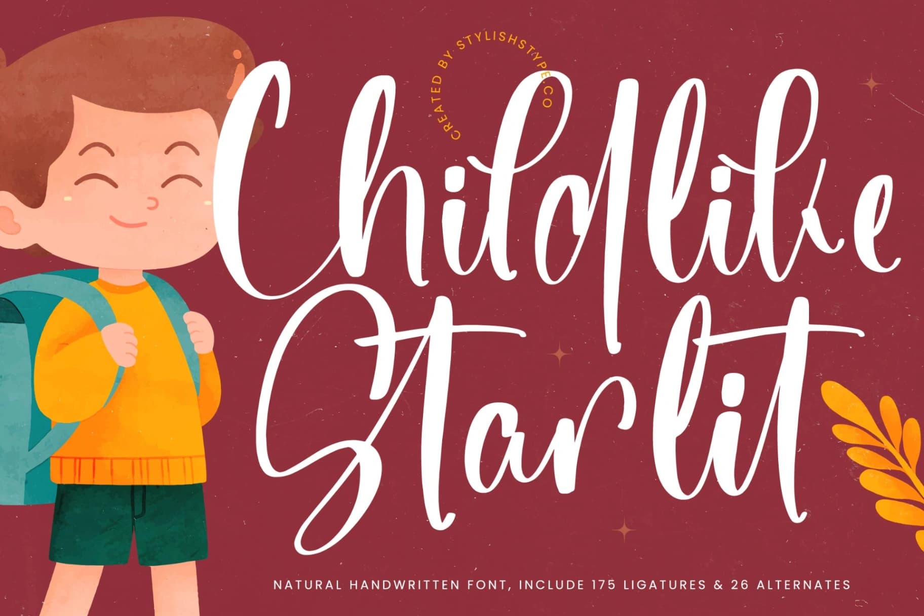 Preview of Childlike Starlit - Natural Handwritten Font font