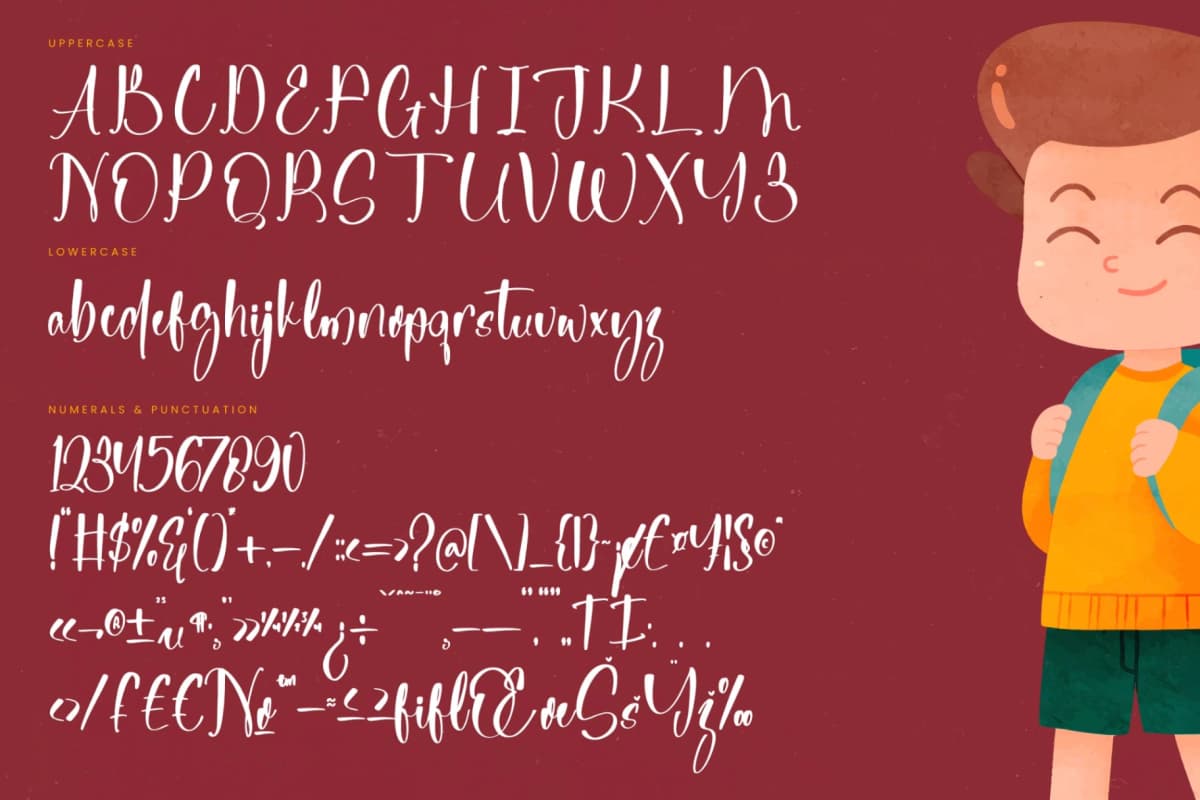 Preview 18 for Childlike Starlit - Natural Handwritten Font