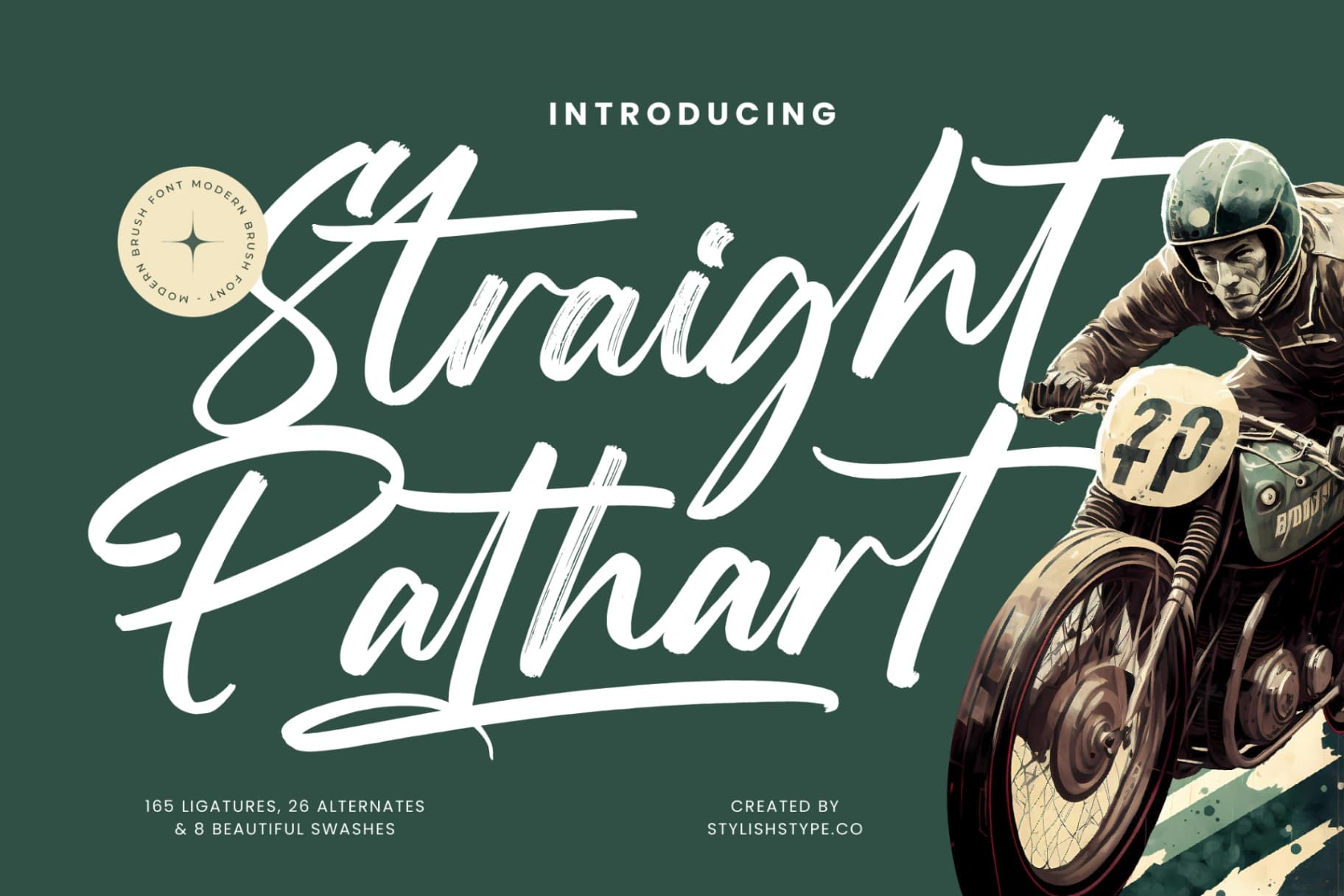Preview of Straight Pathart - Modern Brush Font font