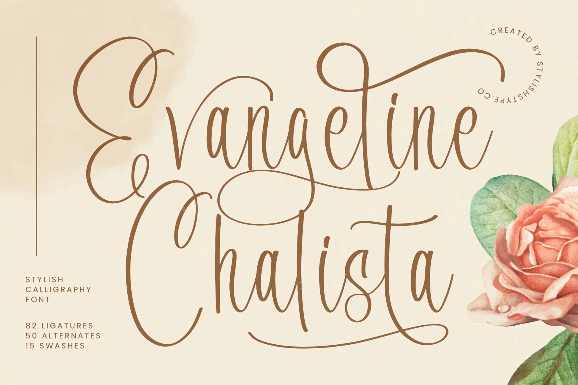 Preview of Evangeline Chalista - Stylish Calligraphy Font font