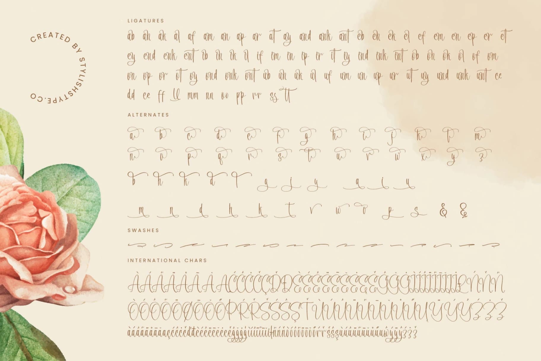 Preview 19 for Evangeline Chalista - Stylish Calligraphy Font