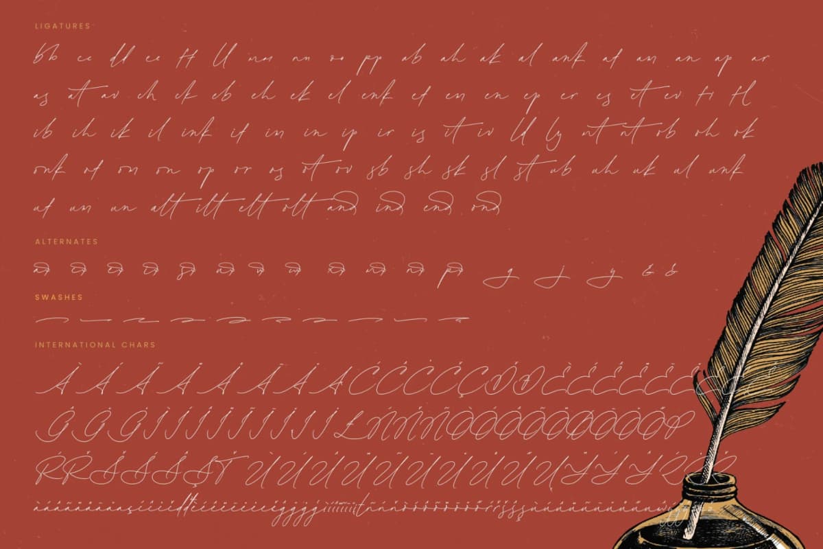 Antica Ratino - Stylish Signature Font font preview 19