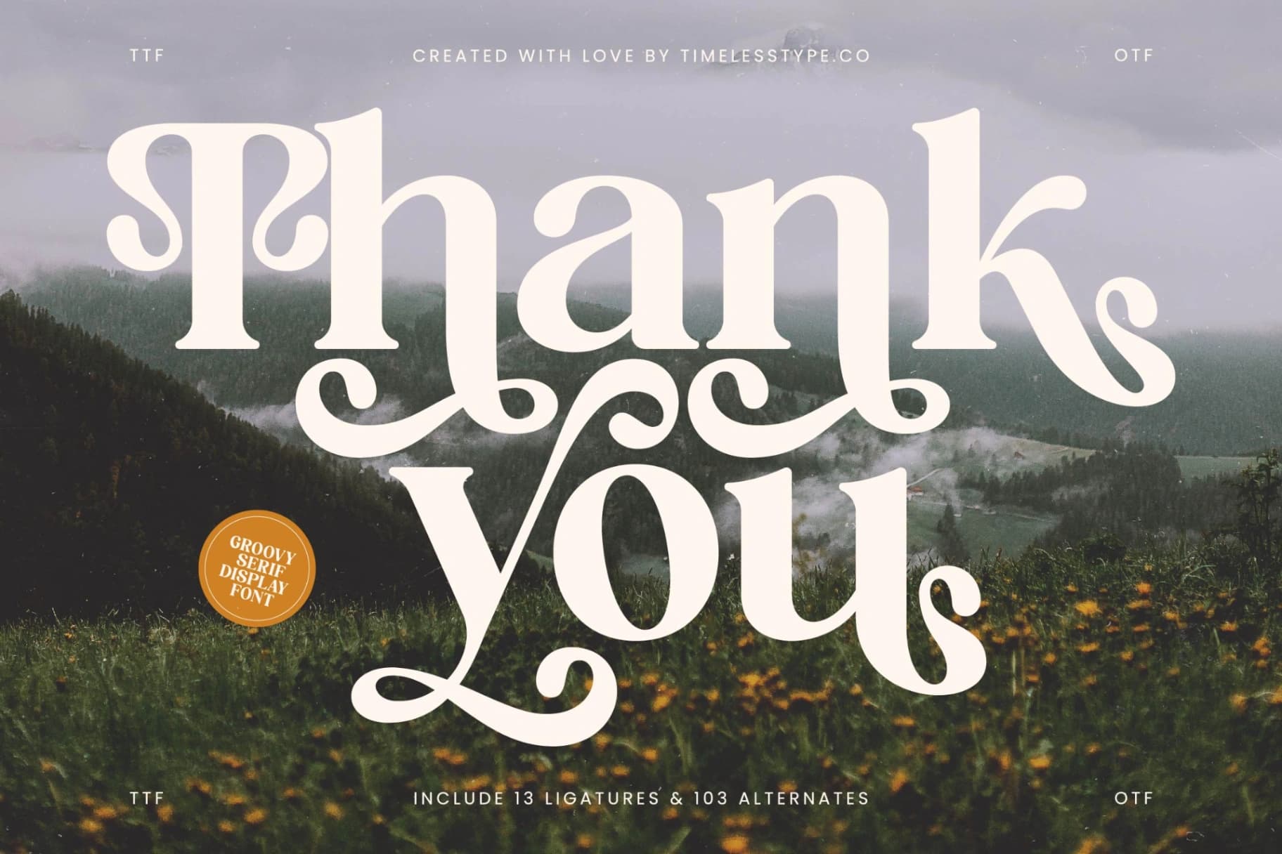 Preview 20 for Brighto Wander - Groovy Serif Display Font