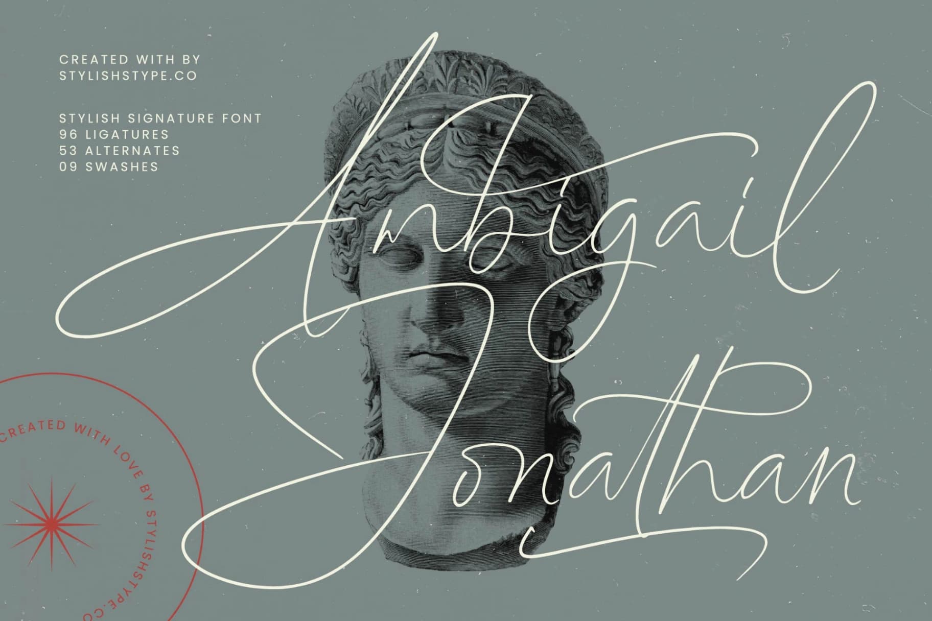 Preview of Ambigail Jonathan - Stylish Signature Font font