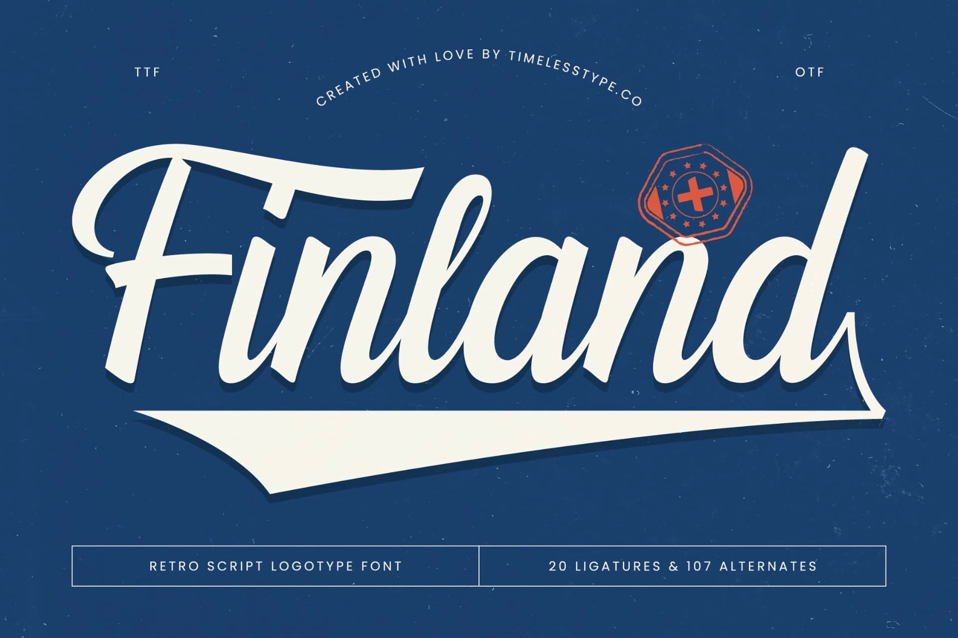 Preview 1 for Finland - Retro Script Logotype Font