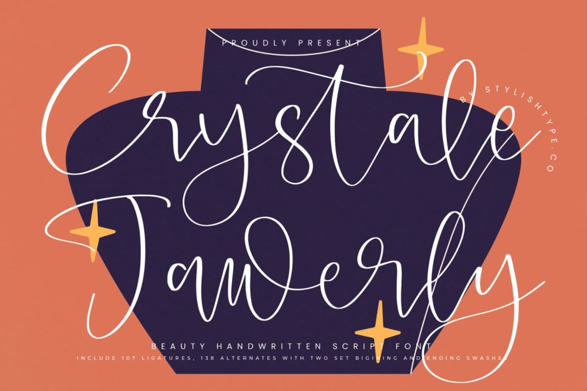 Crystale Jawerly - Beauty Handwritten Script Font font preview 1