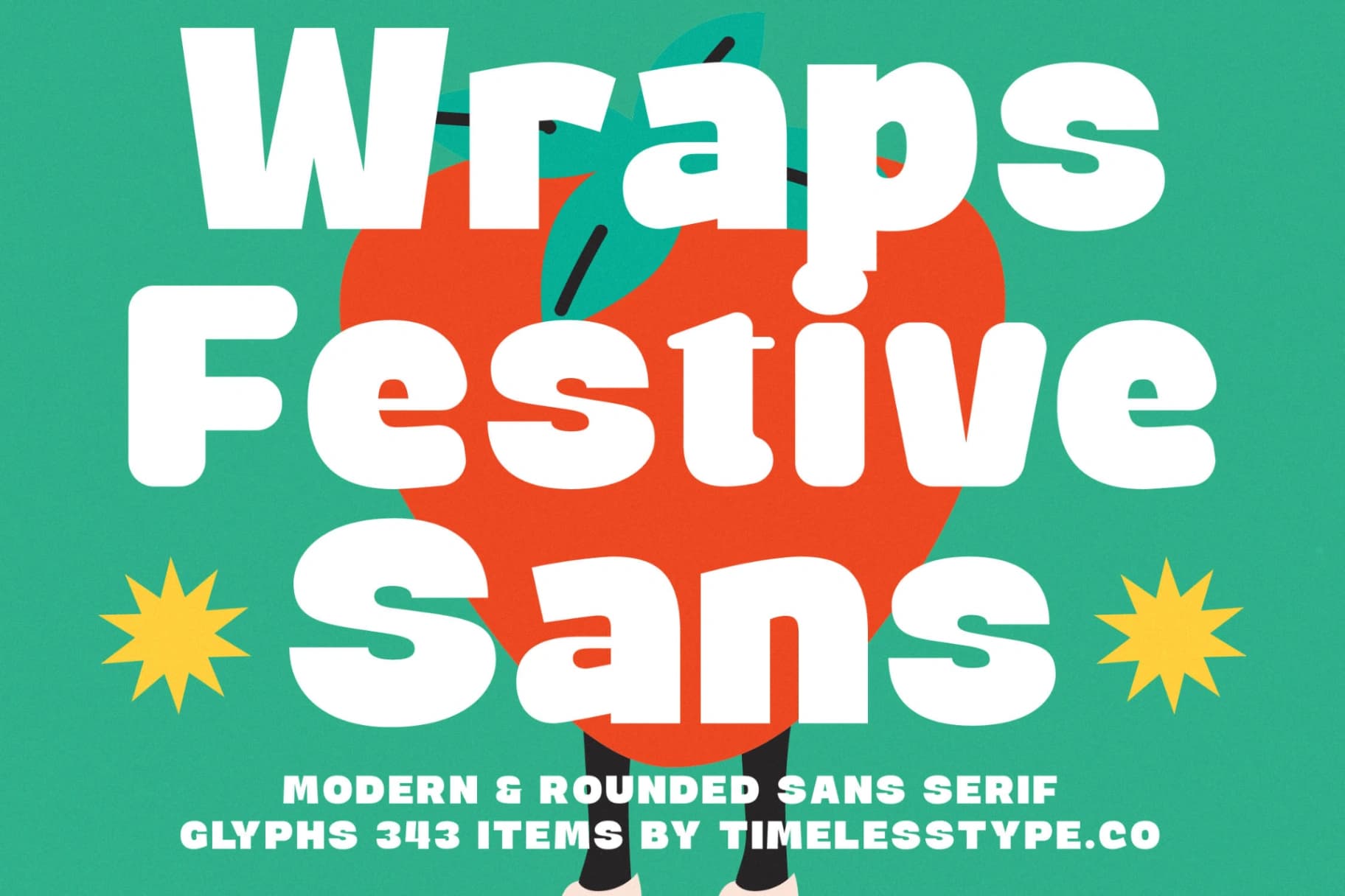 Preview 1 for Wraps Festive - Modern Rounded Sans Serif Font
