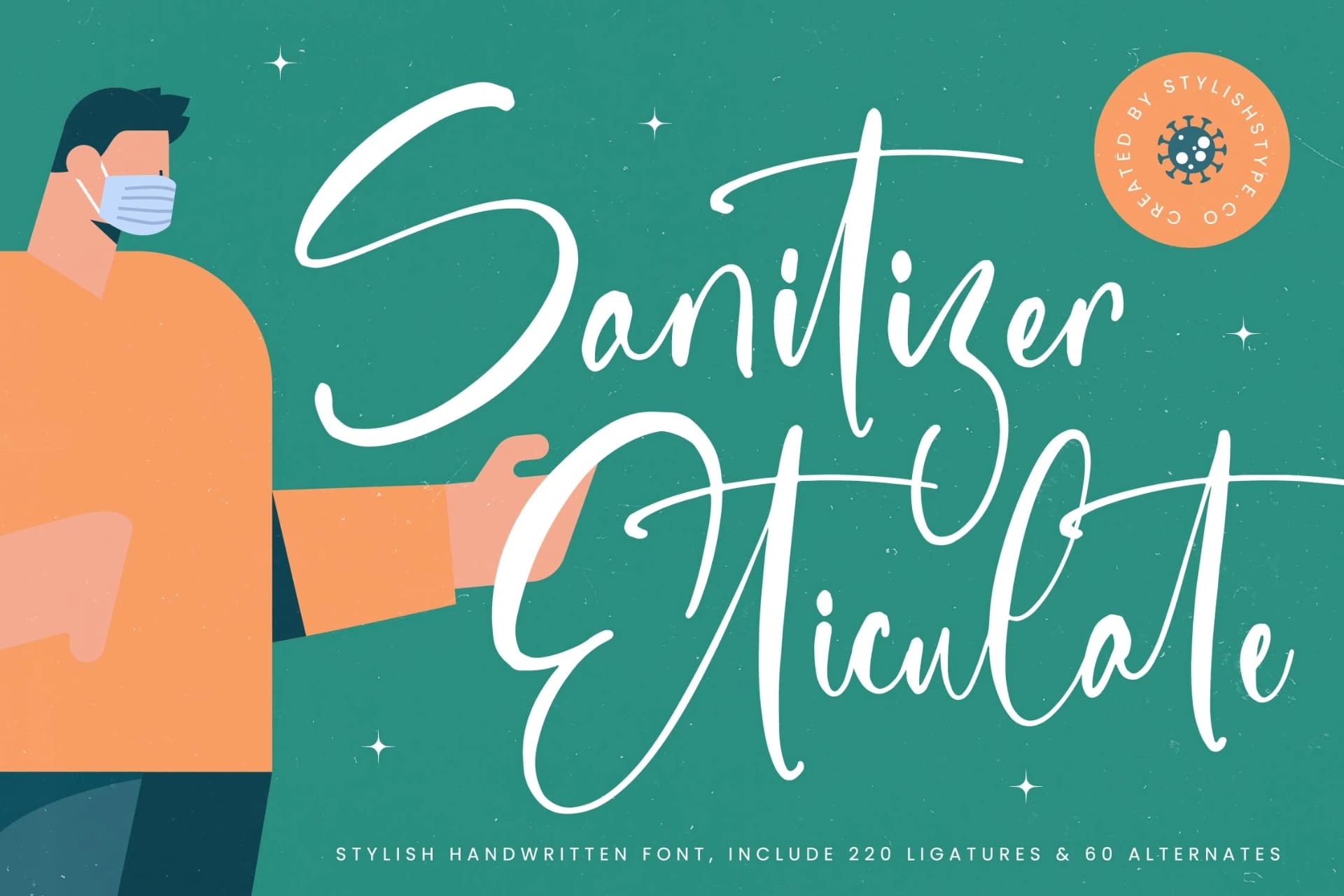 Preview 1 for Sanitizer Eticulate - Stylish Handwritten Font