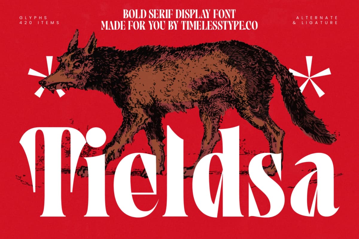 Tieldsa - Bold Serif Display Font font preview 1