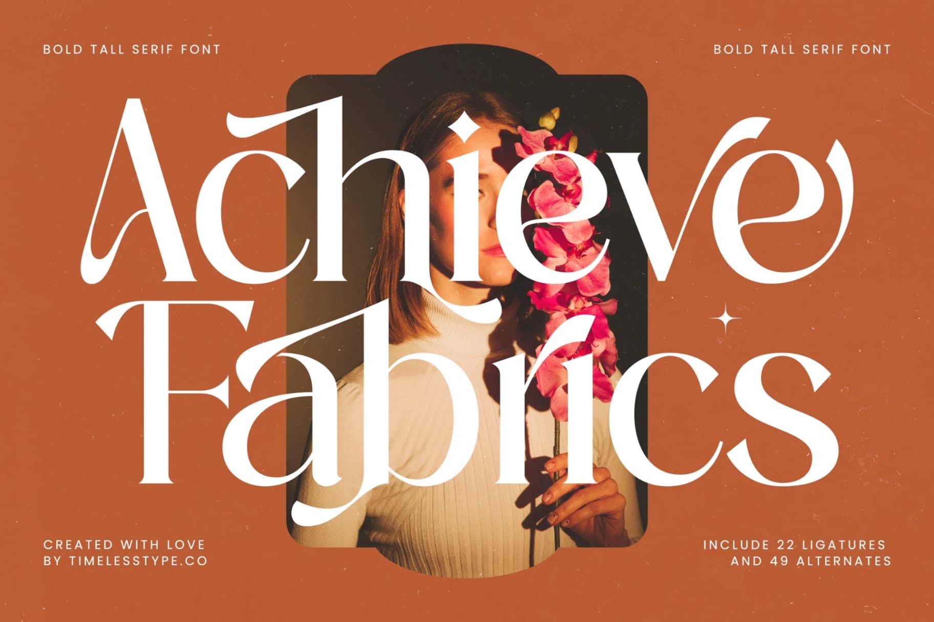 Preview of Achieve Fabrics - Bold Tall Serif Font font