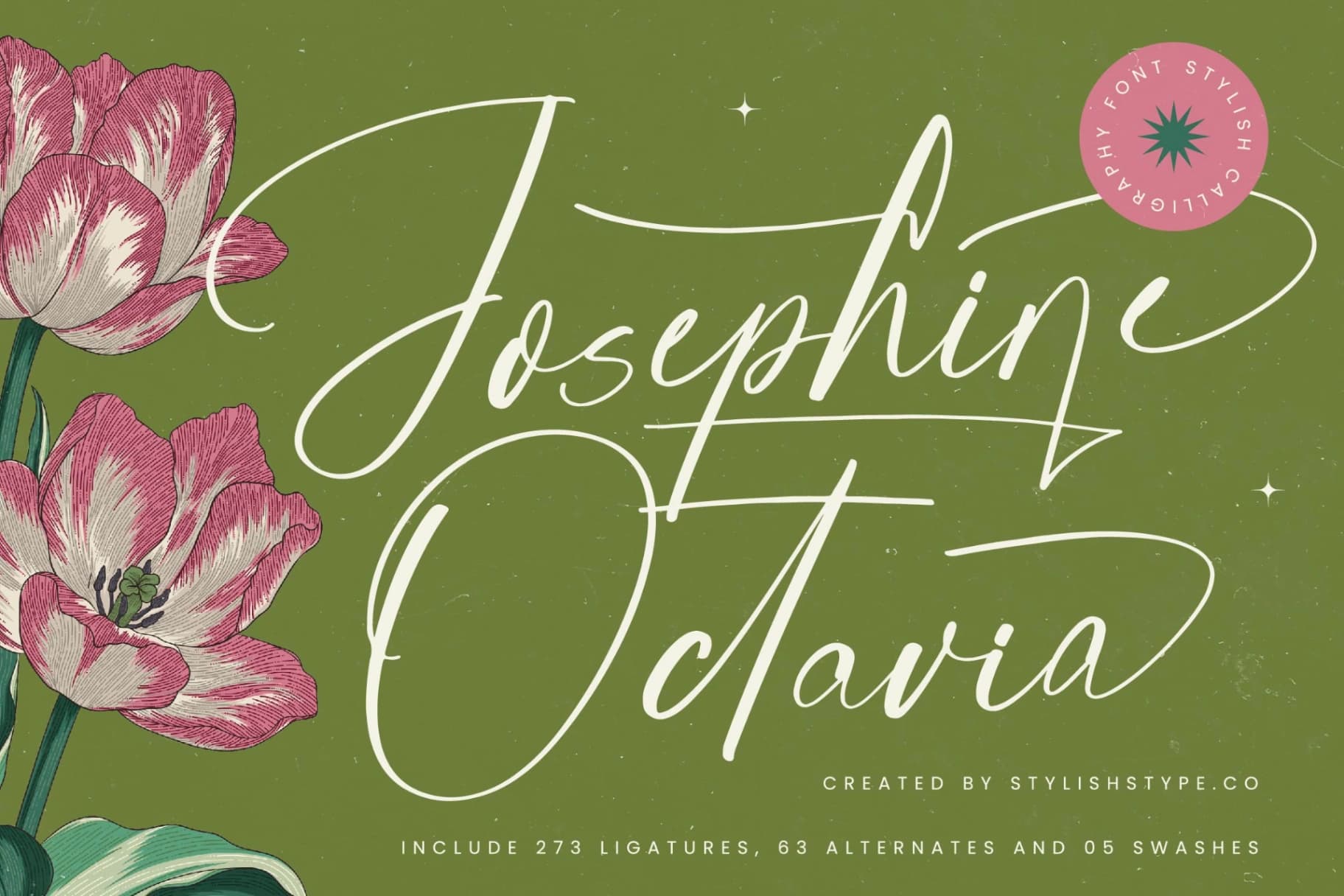 Preview of Josephine Octavia - Stylish Calligraphy Font font