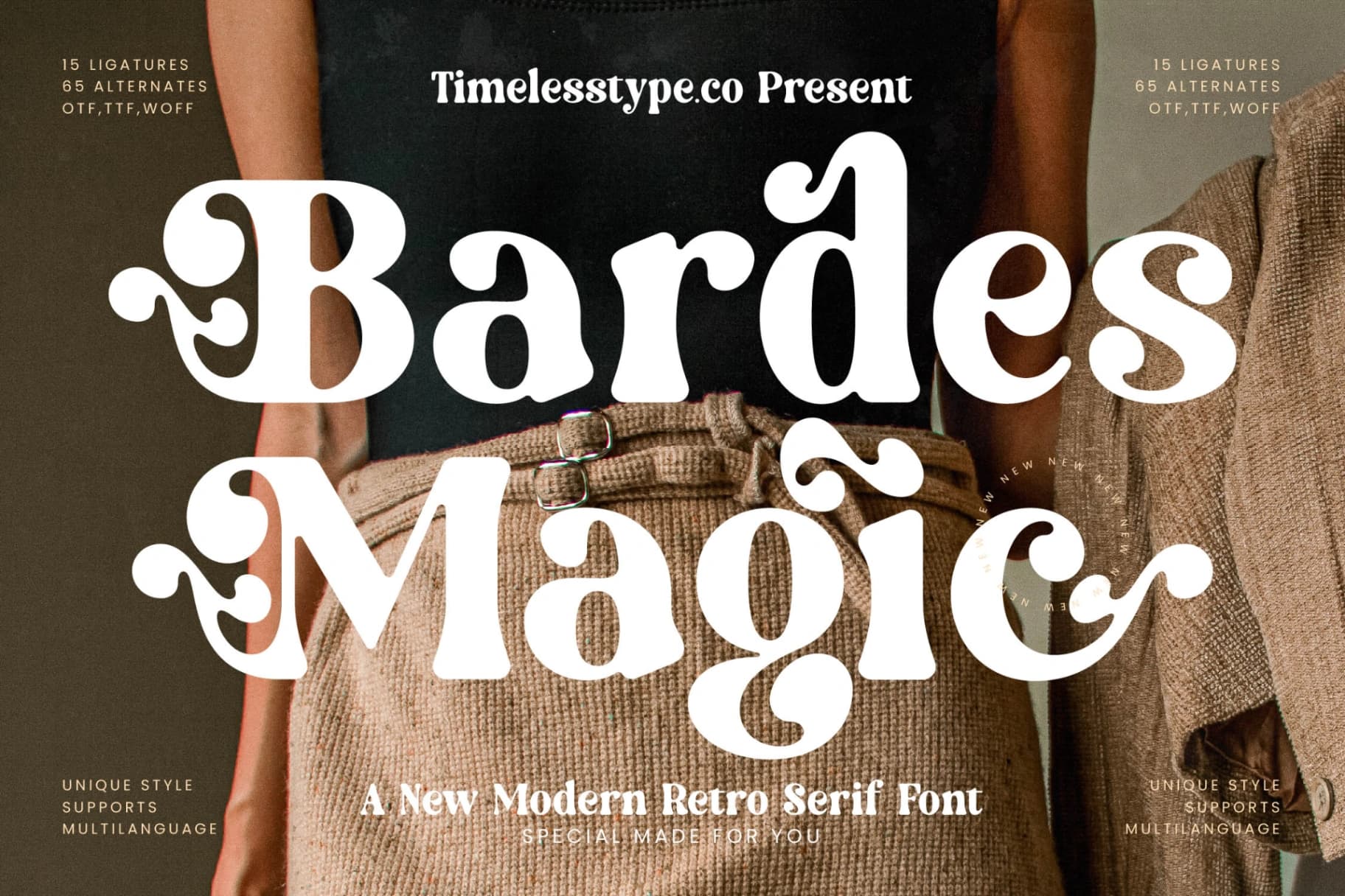 Preview of Bardes Magic - New Modern Retro Serif Font font
