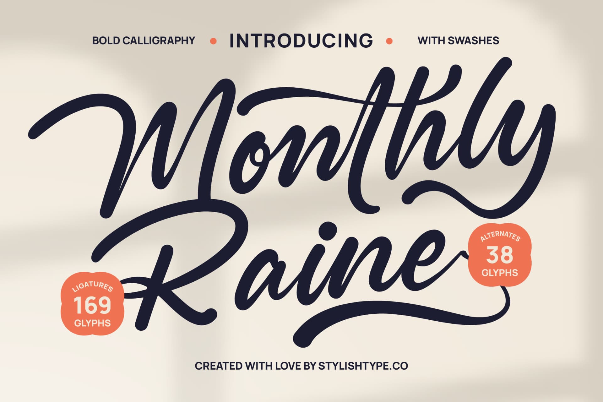 Preview of Monthly Raine - Bold Calligraphy Font font