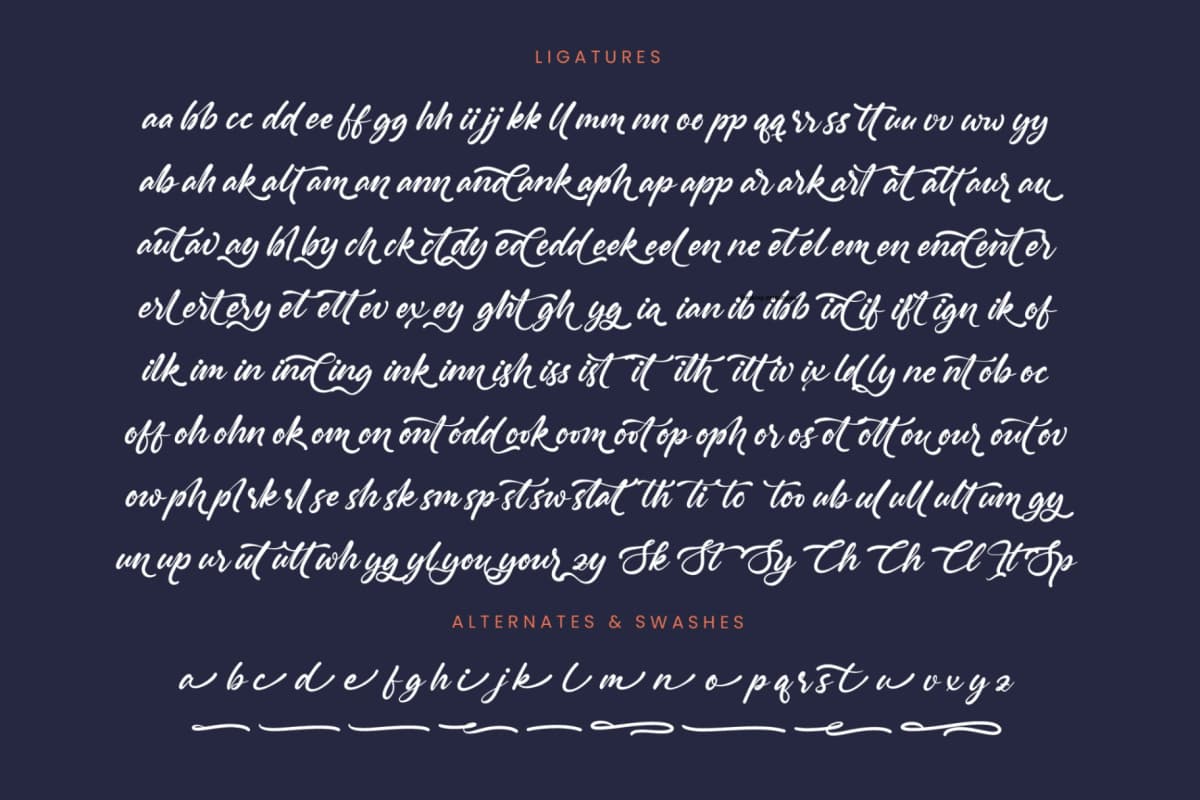 Preview 19 for Monthly Raine - Bold Calligraphy Font
