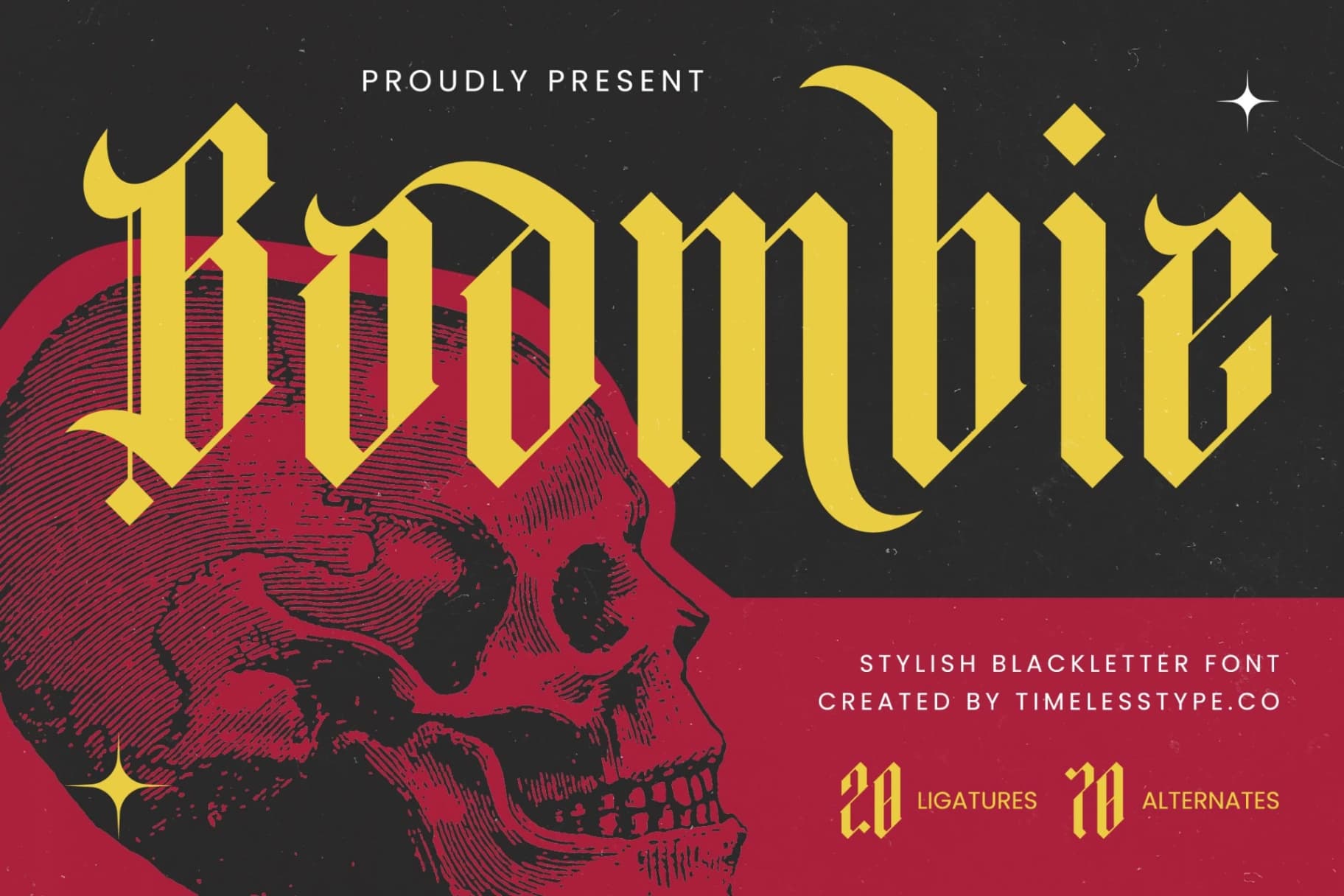 Preview of Boombie - Stylish Blackletter Font font