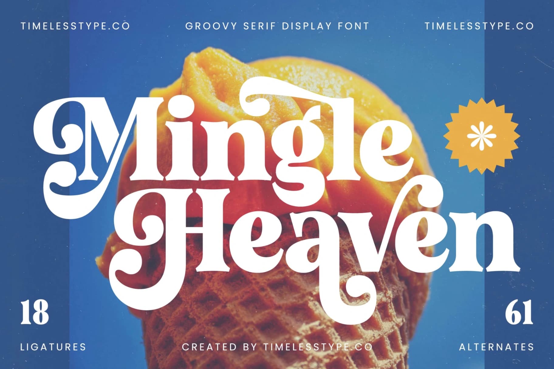 Preview of Mingle Heaven - Groovy Serif Display Font font