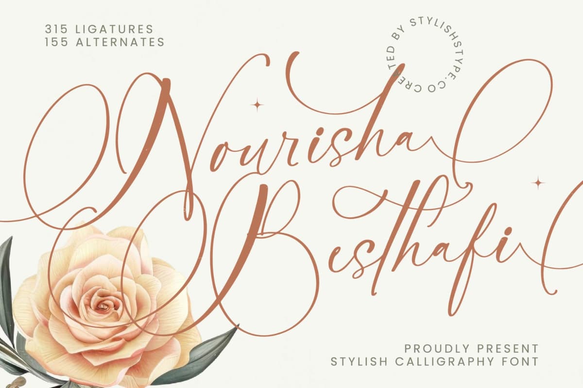 Nourisha Besthafi - Stylish Calligraphy Font font preview