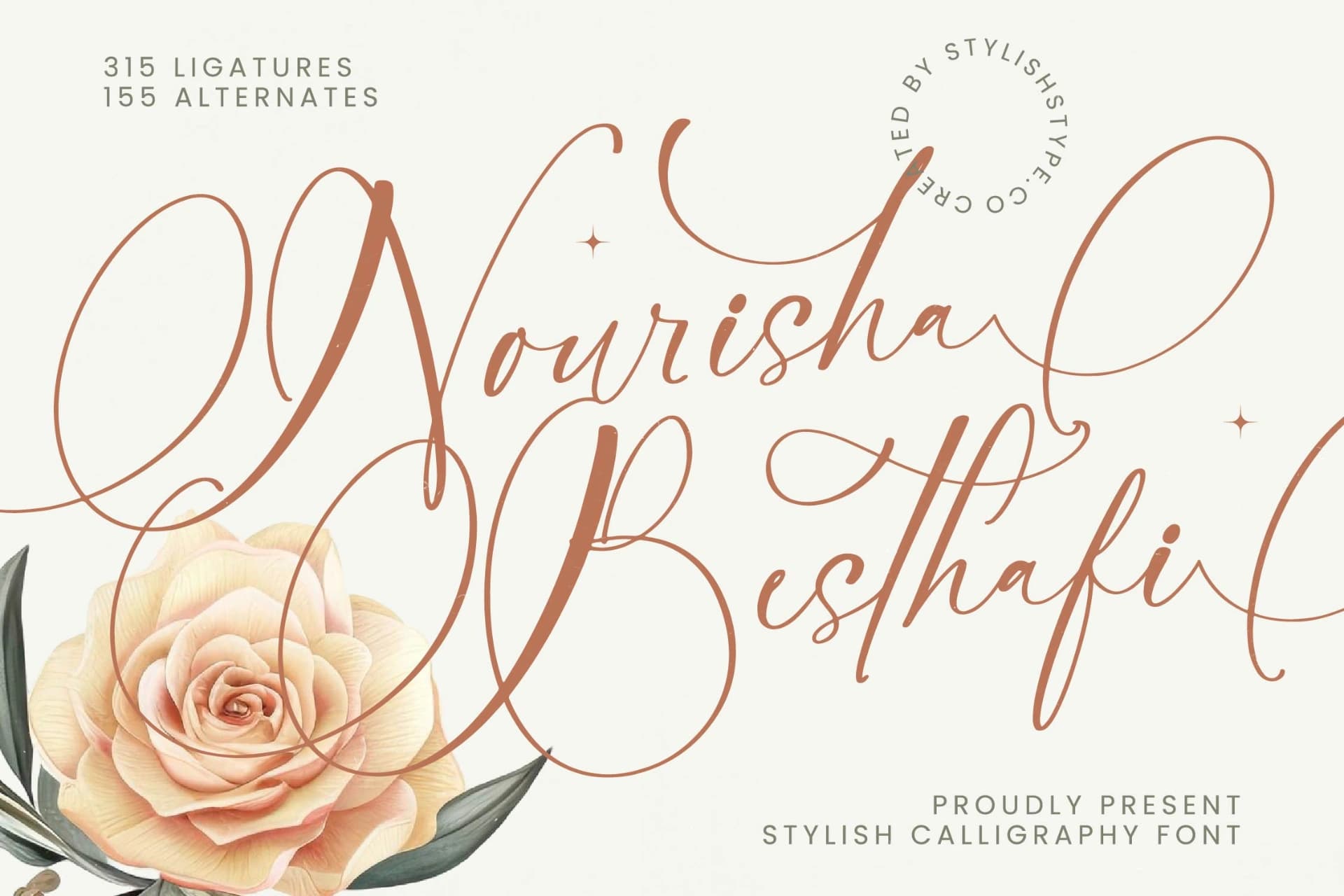 Preview of Nourisha Besthafi - Stylish Calligraphy Font font