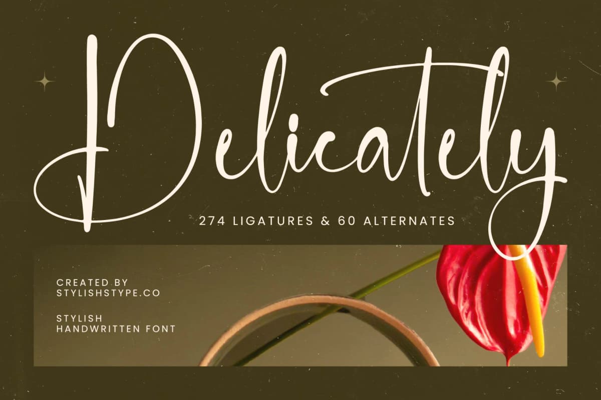 Delicately - Stylish Handwritten Font font preview 1